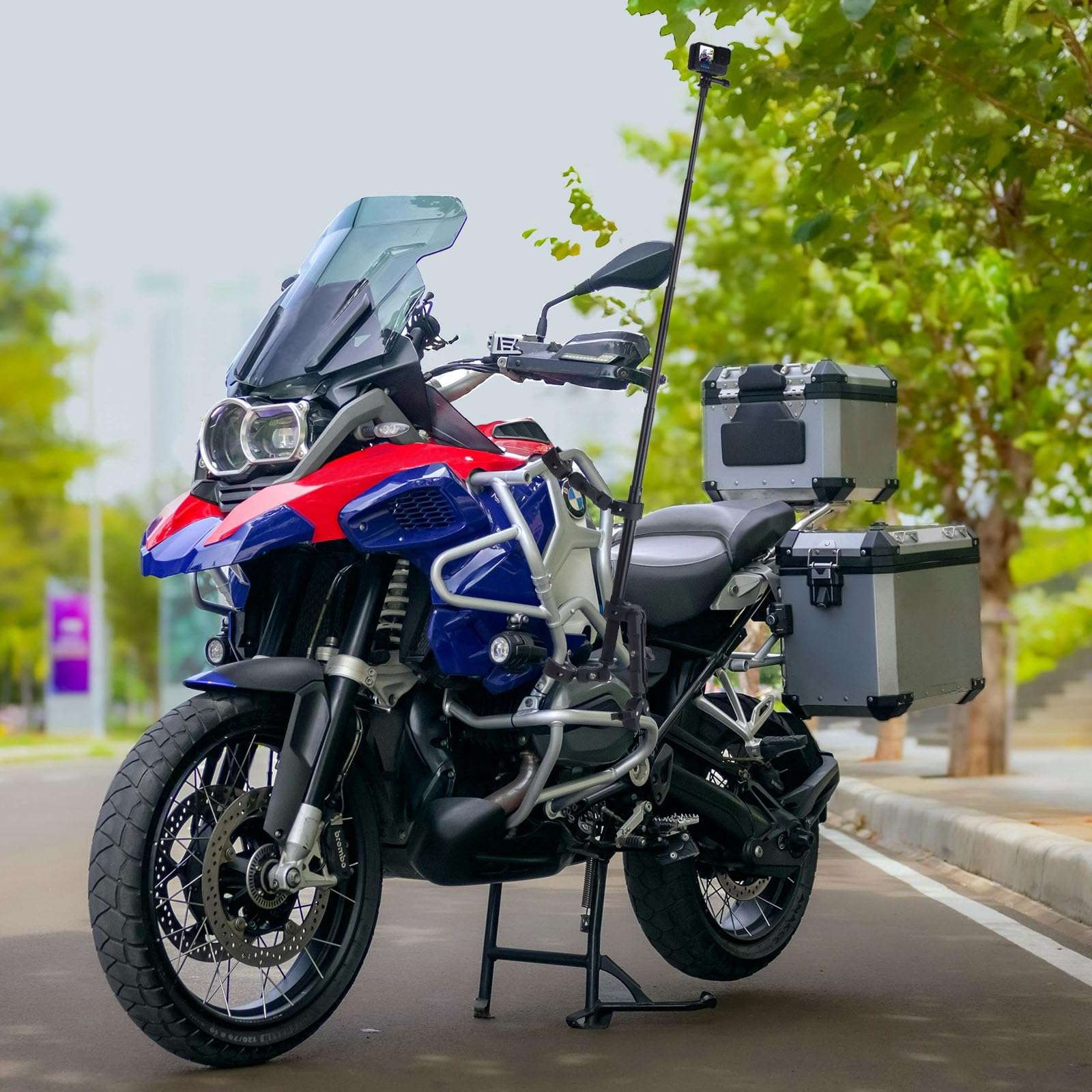 Mechrig Motorcycle Ebike Mount kit for Insta360 X5, Bike & Golf Car Handlebar Clamp Mount and 59" Invisible Selfie Stick Bundle Kit, Super Clamp, Action Camera Adapter for GO2/3/3S/DJl, JC027 5