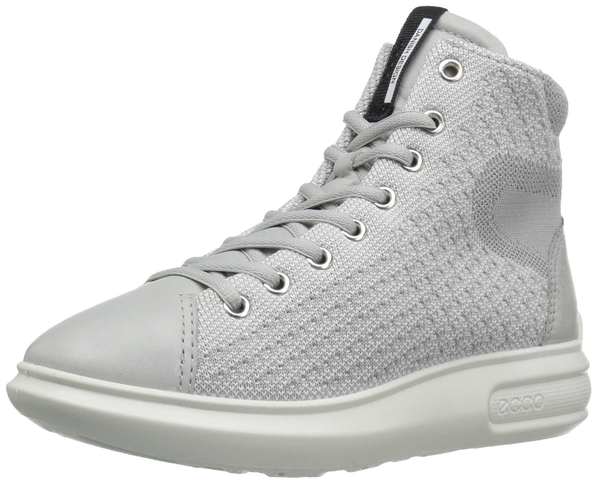 ECCO Women's Women's Soft 3 High Top Fashion Sneaker, Concrete/Concrete, 40 EU/9/9.5 M US
