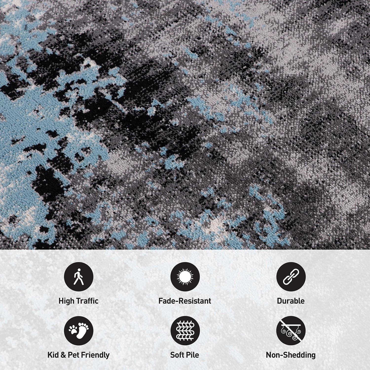 Rugshop Contemporary Abstract Splash Non Shedding Soft Ideal for Living Room,Bedroom,Kitchen Runner Rug 2' x 7' Yellow 4