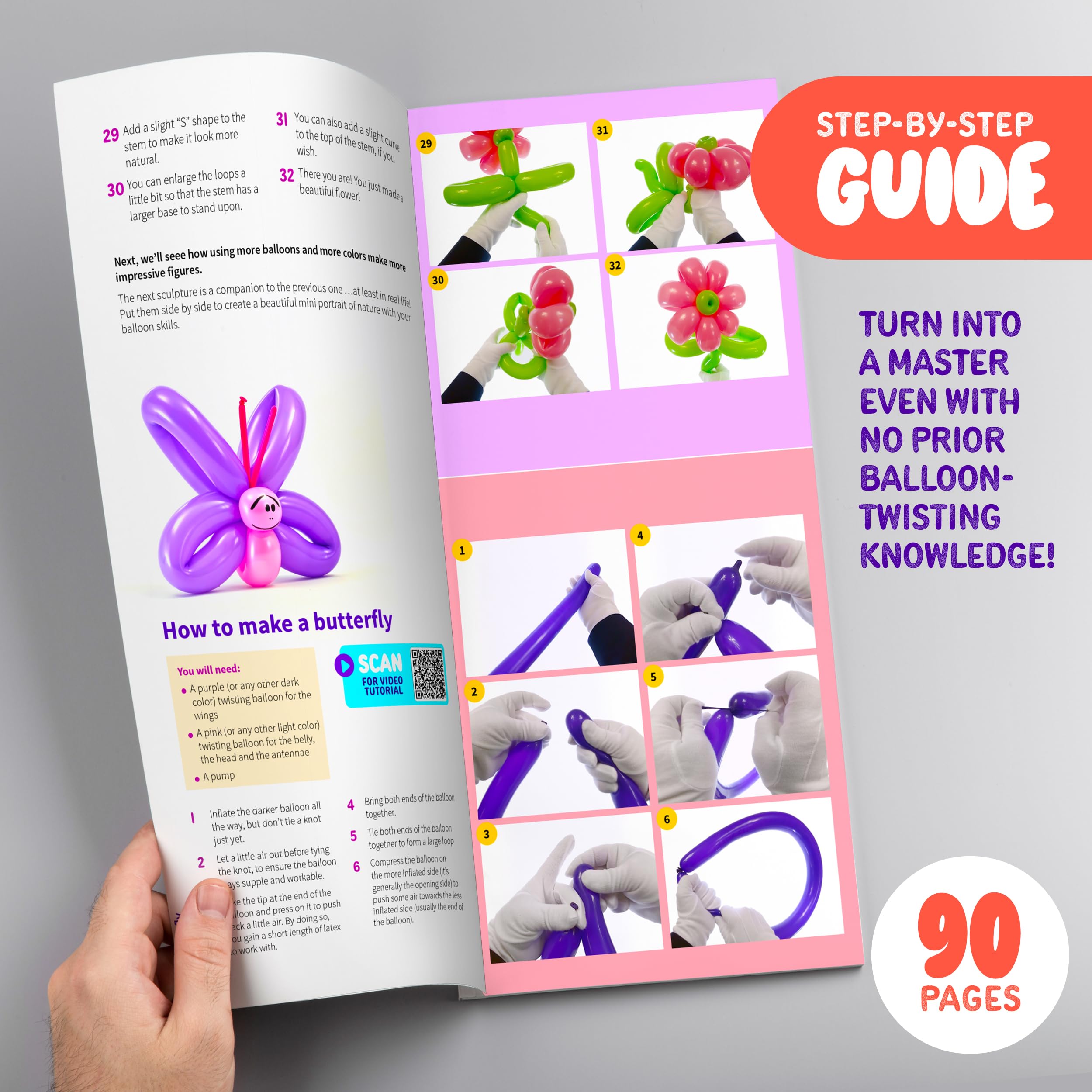 Balloon Animal Twisting Kit With Pump for Kids - Boy & Girl Birthday Gifts for Girls and Boys - Arts and Crafts for Kids Ages 8-12 - 6 7 8 9 10 11 12 Year Old Girl Birthday Gift - Animal Balloons 4