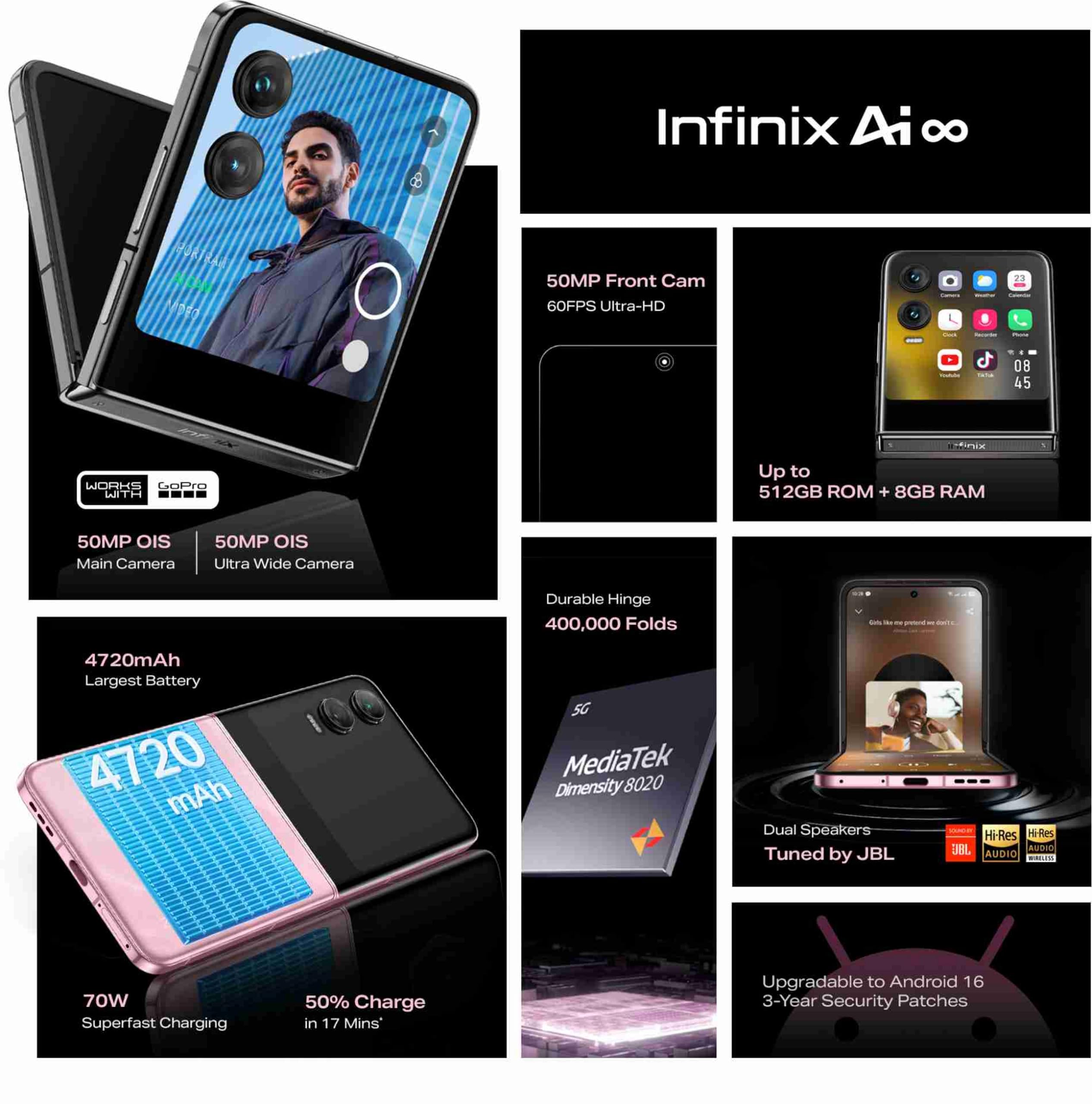 Infinix Zero Flip 5G (Rock Black, 512 GB) (8 GB RAM) 3
