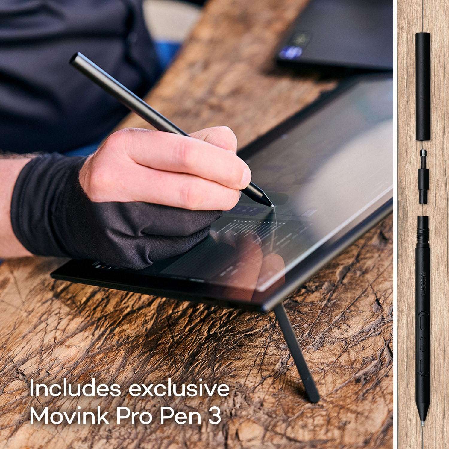 Wacom Movink Drawing Tablet with Screen - 13.3” OLED Touchscreen Display Graphic Art Tablet w/Pro Pen 3 - Professional Graphic Design & Student Animation Bundled with Sleeve & Stand 6
