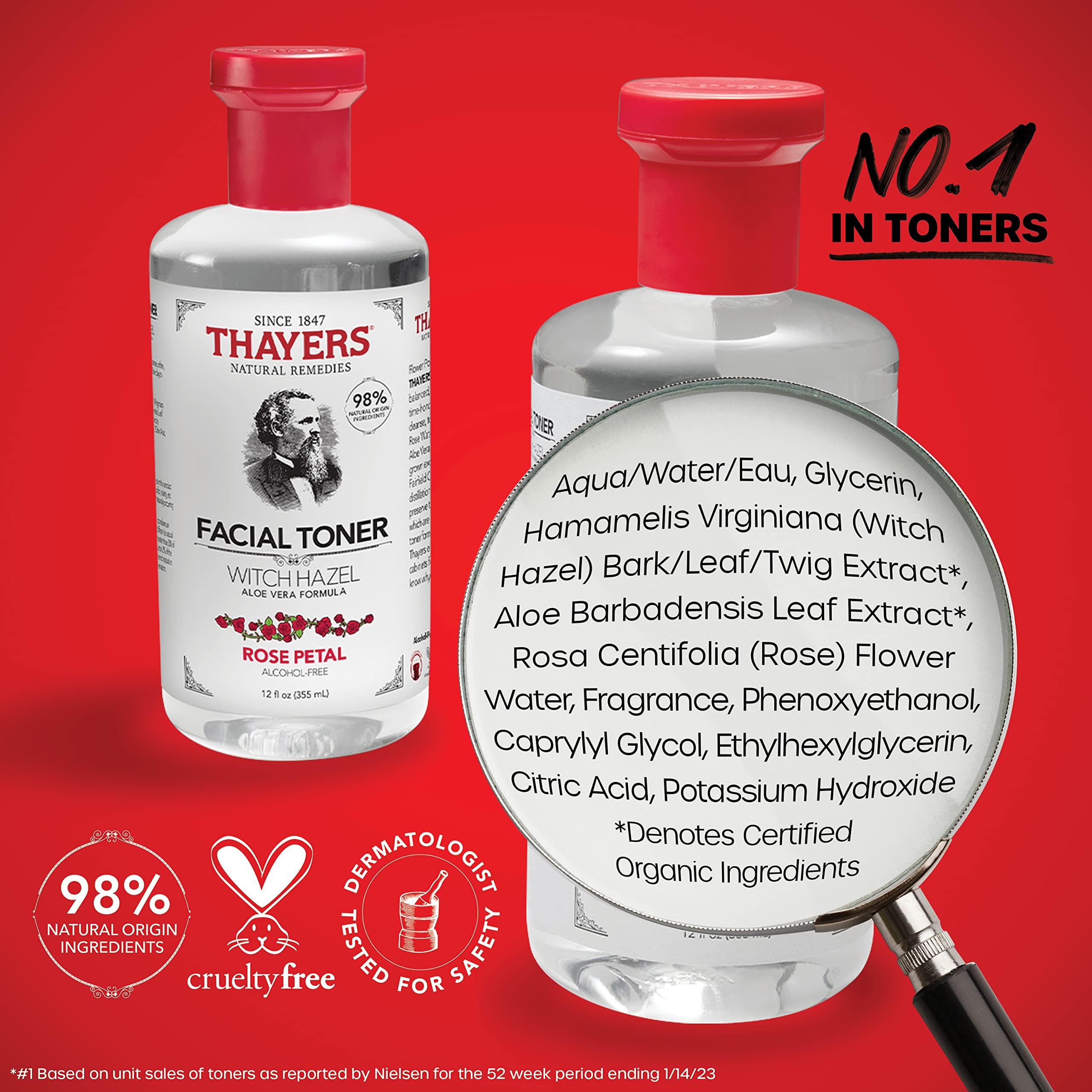 Thayer's Thayer - Witch Hazel Toner-Rose Petal Alc.Fr, Pack of 12 Fl Oz Liquid/355ml 6