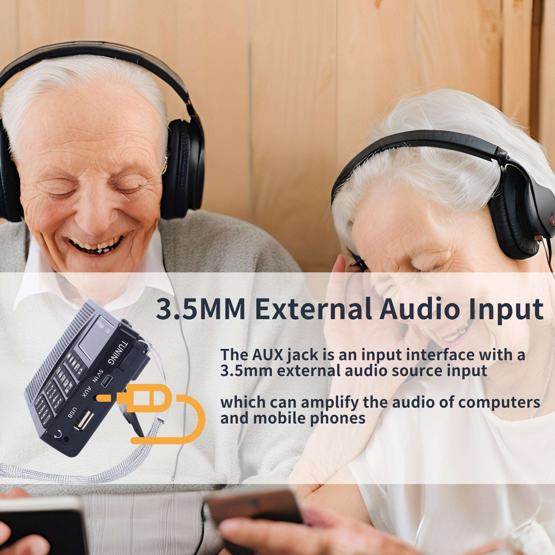 Multi-Band Plug-in Card Radio with FM, AM, SW, MP3 Player, USB Charging (Black) 5