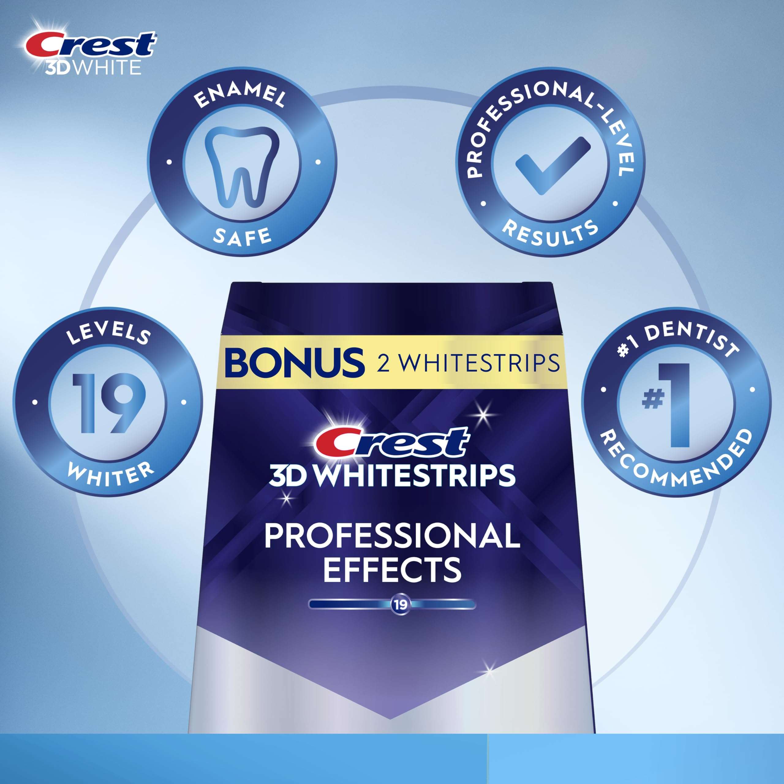 Crest 3D Whitestrips Professional Effects – Teeth Whitening Kit, 22 Treatments (20 + 2 Bonus), Each with 1 Upper/1Lower, 44 Strips – Crest 3DWhite Teeth Whitening Strips 3