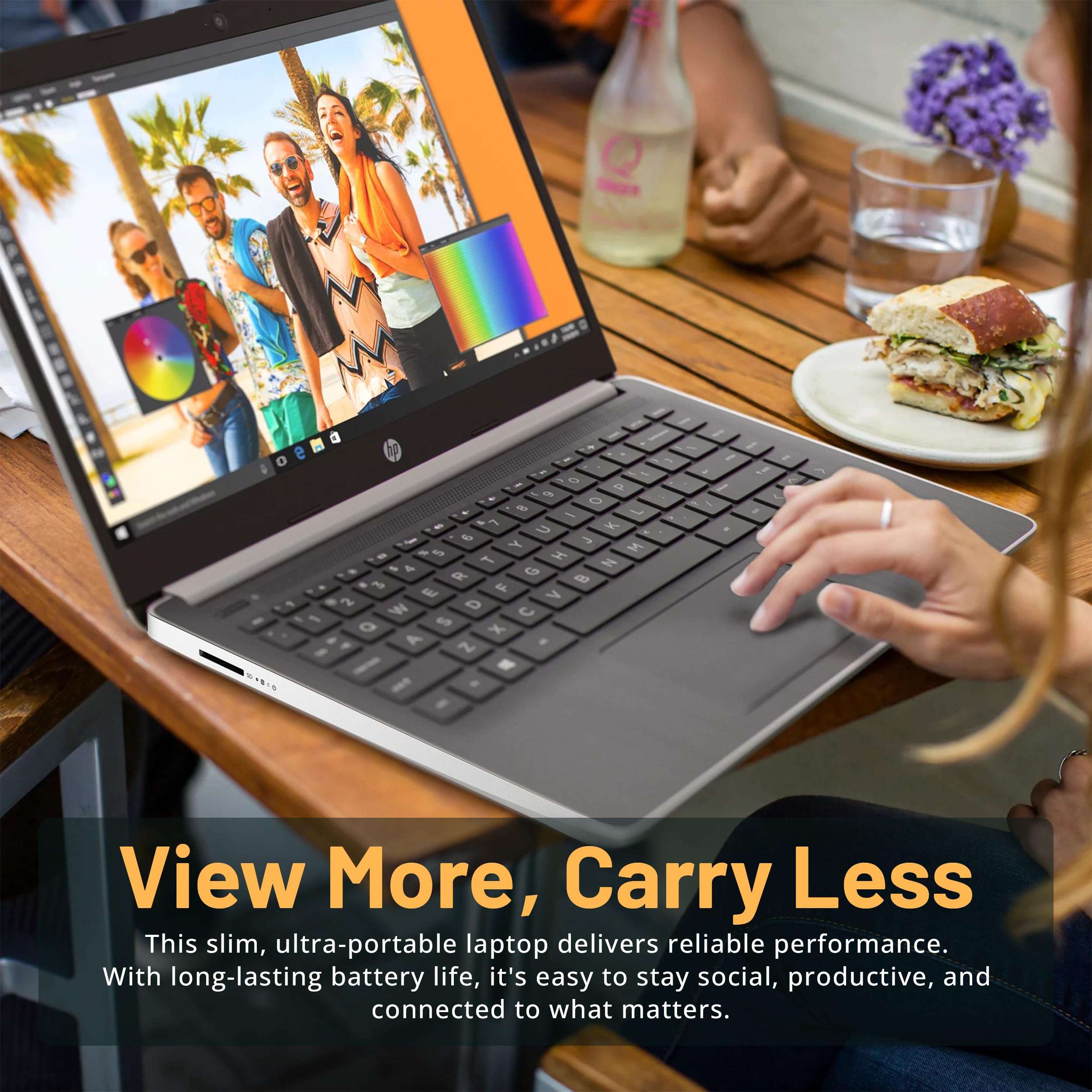 HP 14'' FHD Laptop, Intel Pentium Silver N5000, 4GB DDR4 RAM, 224GB Storage(64GB eMMC + 160GB Docking Station Set), Intel UHD Graphics 605, 720p Webcam, Wi-Fi 5, Windows 10 S, Silver 6