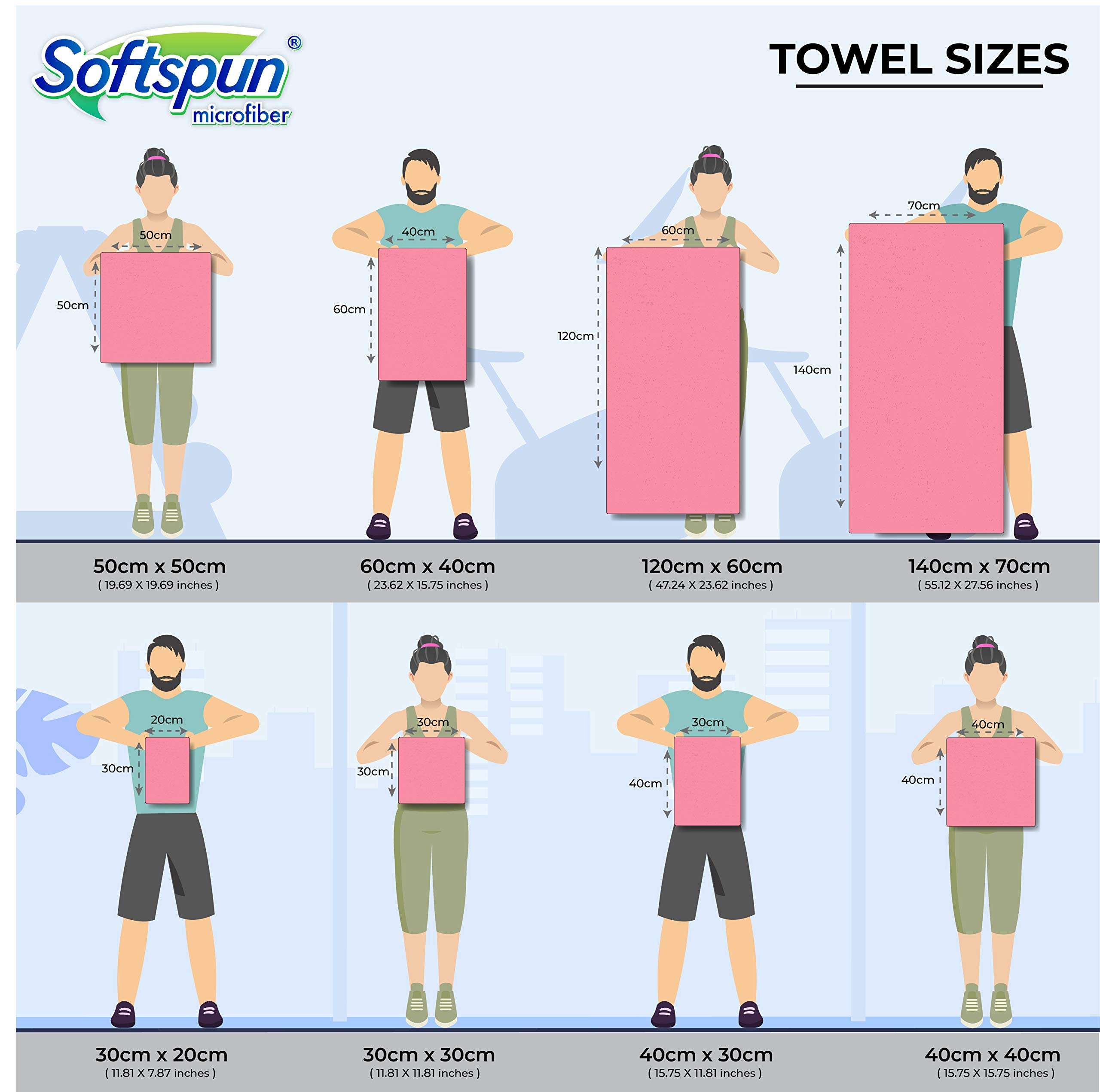 SOFTSPUN Microfiber Cloth - 10 pcs 40x40 cms 340 GSM Multi-Color! - Thick Lint & Streak Free Multipurpose Cloths - Automotive Microfibre Towels for Car Bike Cleaning Polishing Washing & Detailing 2