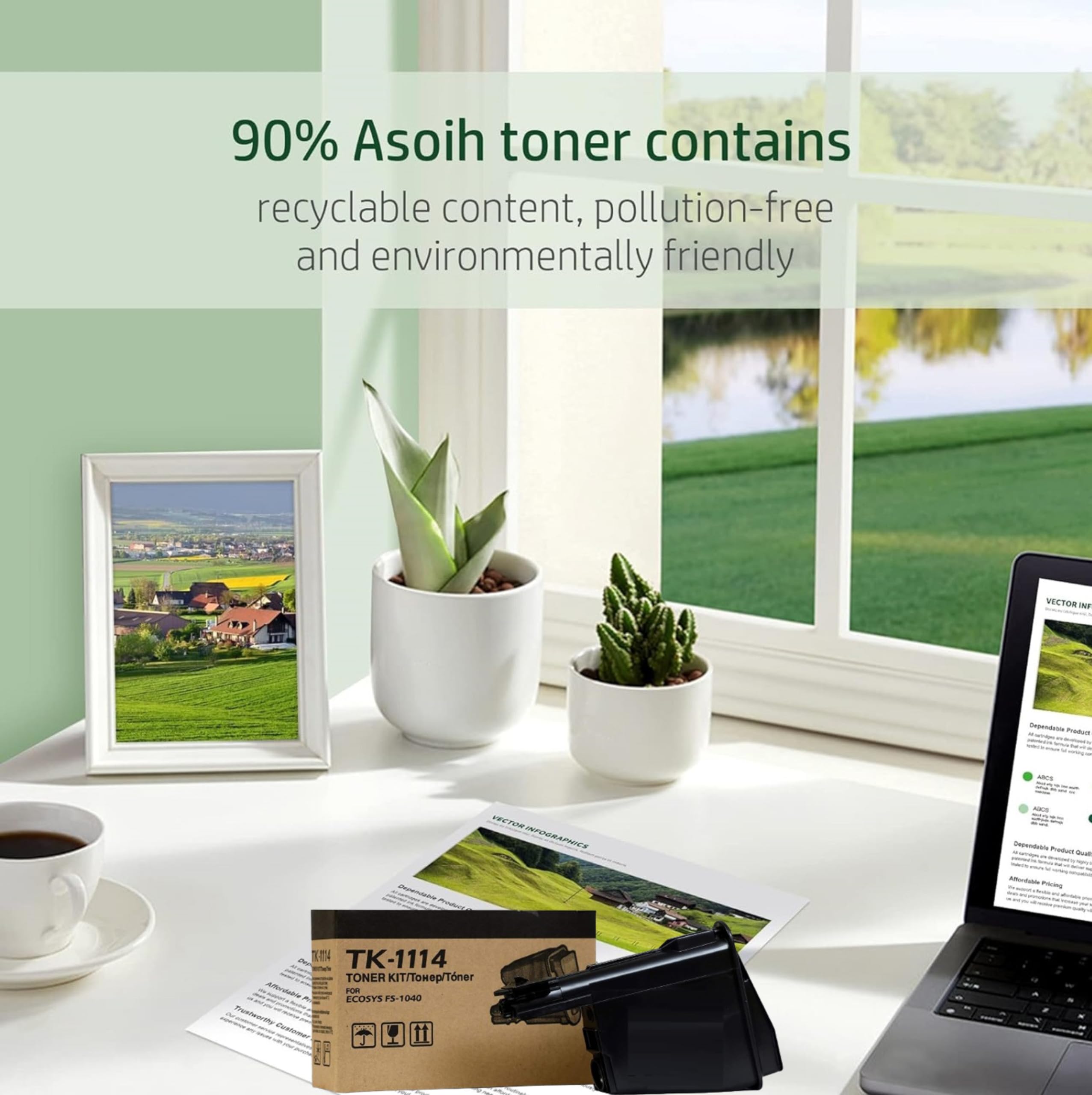 ANG TK 1114 Toner Cartridge Single-Color Compatible for Kyocera Ecosys FS-1020MFP, FS-1025MFP, FS-1040, FS-1060DN, FS-1120MFP, FS-1125MFP (Pack of 2 Black) 5