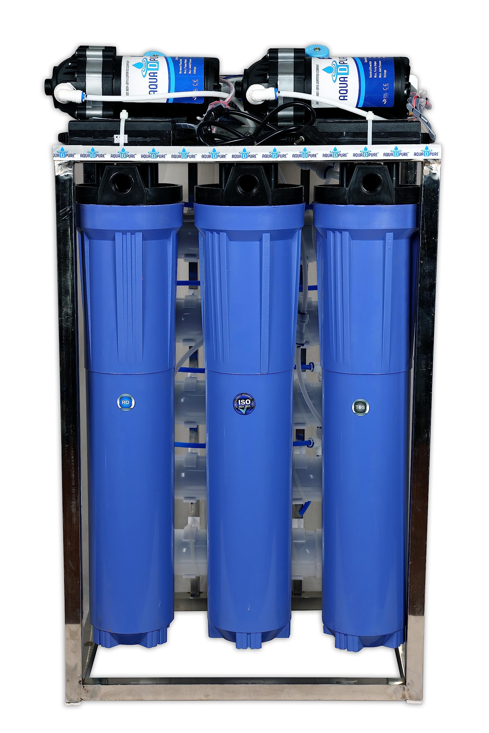 Aquadpure 50 LPH Commercial RO Water Purifier Plant/Filter Double Purification 50 litre per hour TDS Adjuster, Auto Shut off with Cover 1