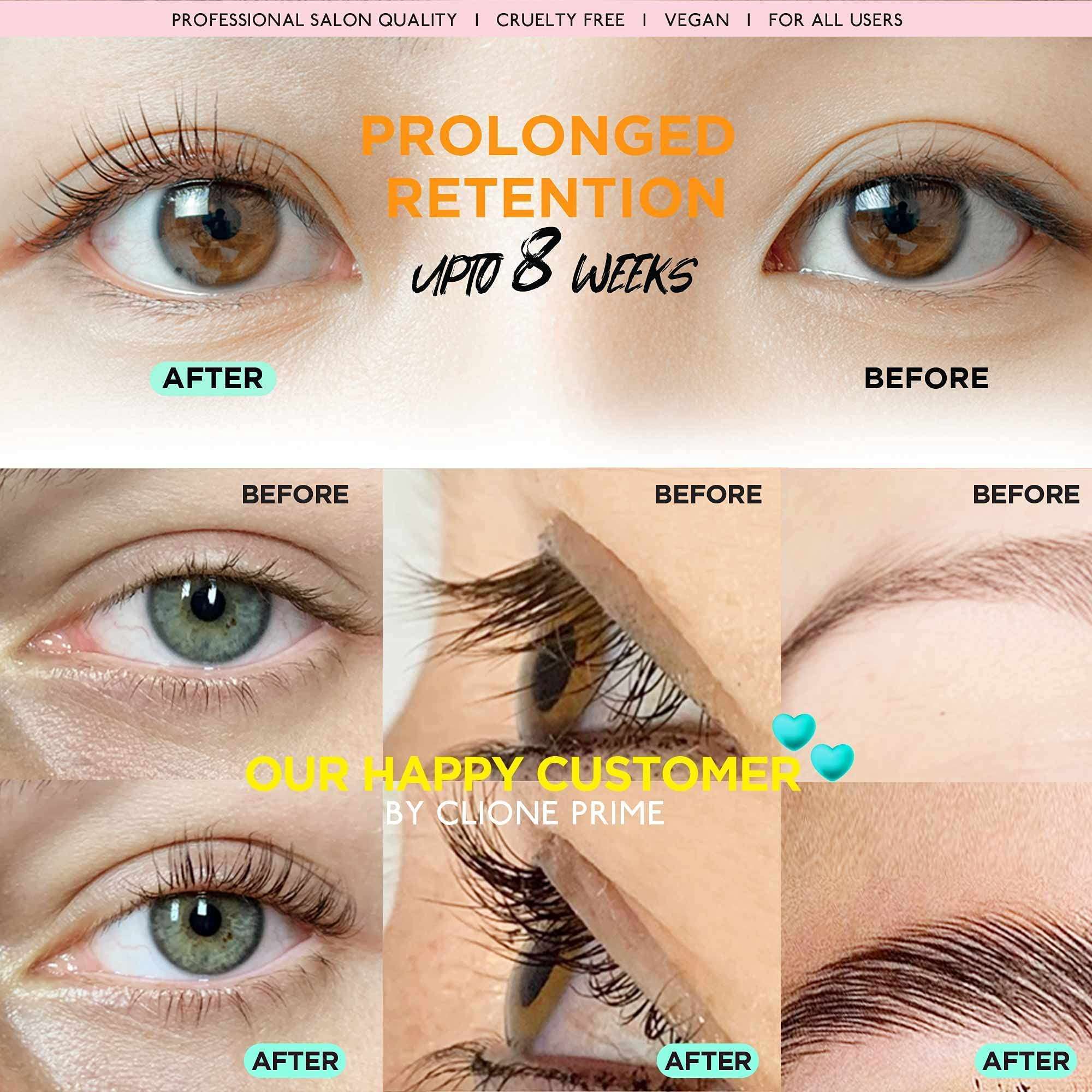 CLIONE PRIME Lash Lift Kit - Eyebrow Lamination kit 15 Applications Eyelash Perm Kit Home & Professional Use Eyelash Lift Kit Lash Perm Kit Made in Korea Eyebrow Lift Kit 6