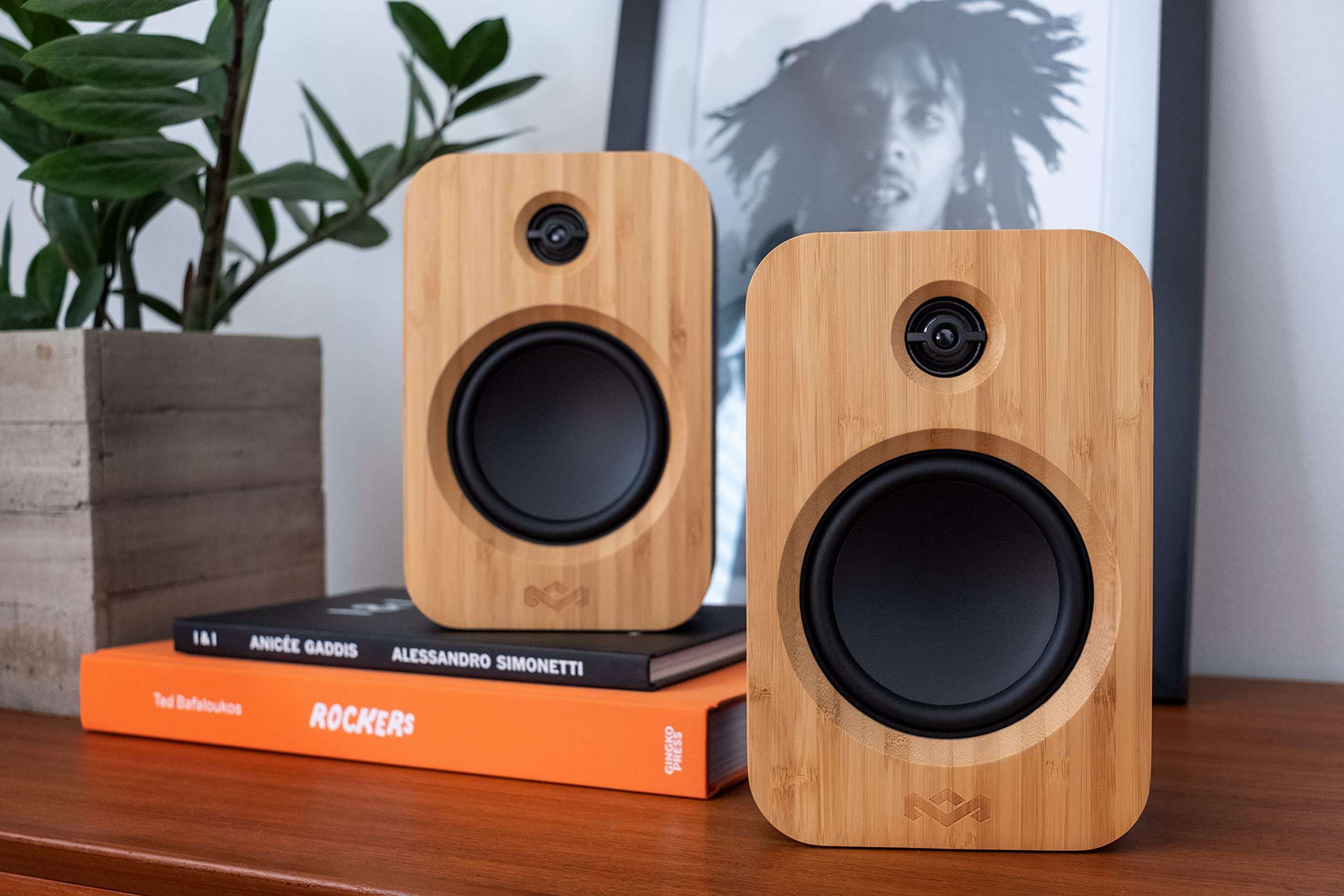 House of Marley Get Together Duo, Powerful Bookshelf Speakers with Wireless Bluetooth Connectivity and Sustainable Materials 2