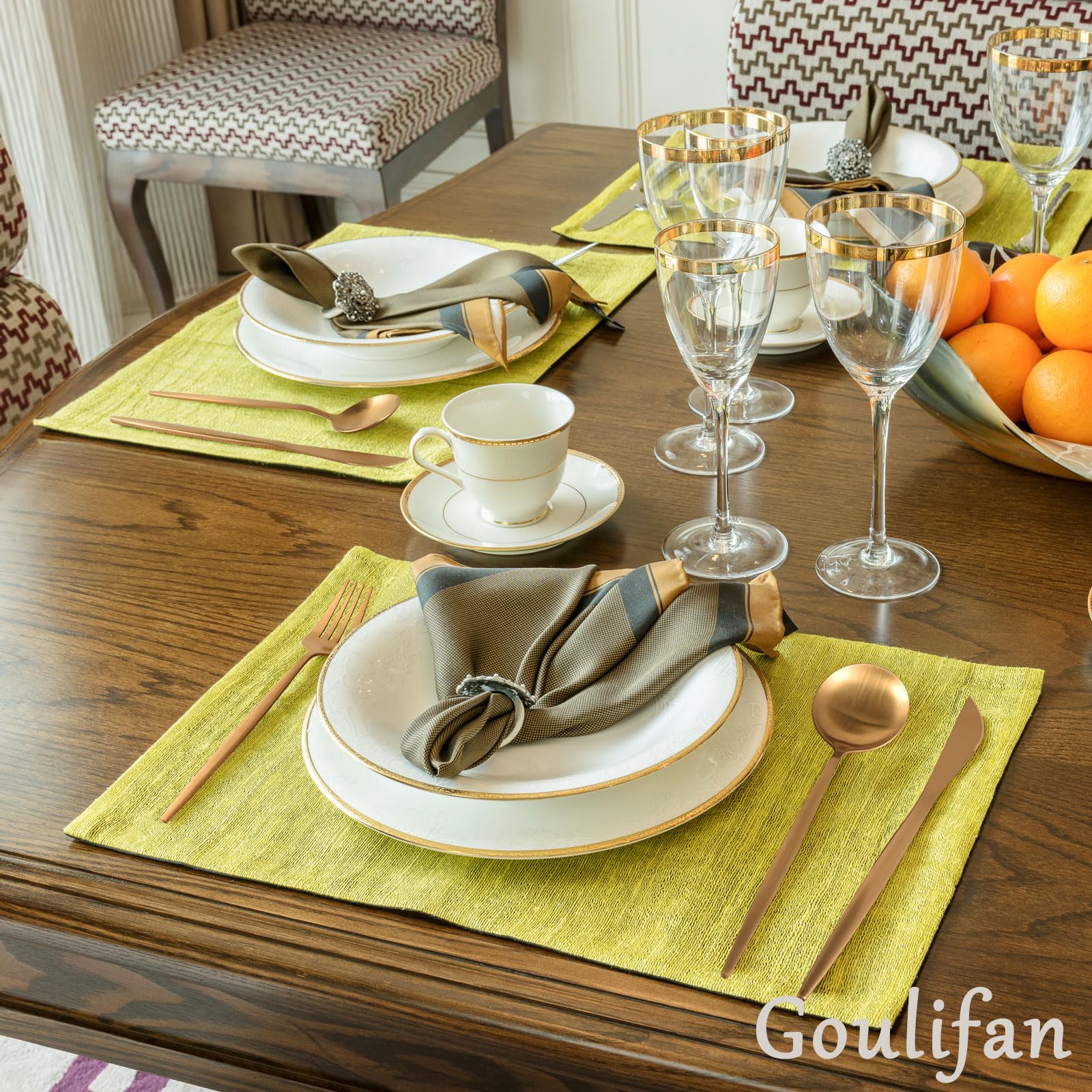 Goulifan Satin Finish Stainless Steel Flatware Set, 20-Piece, Service for 4 6