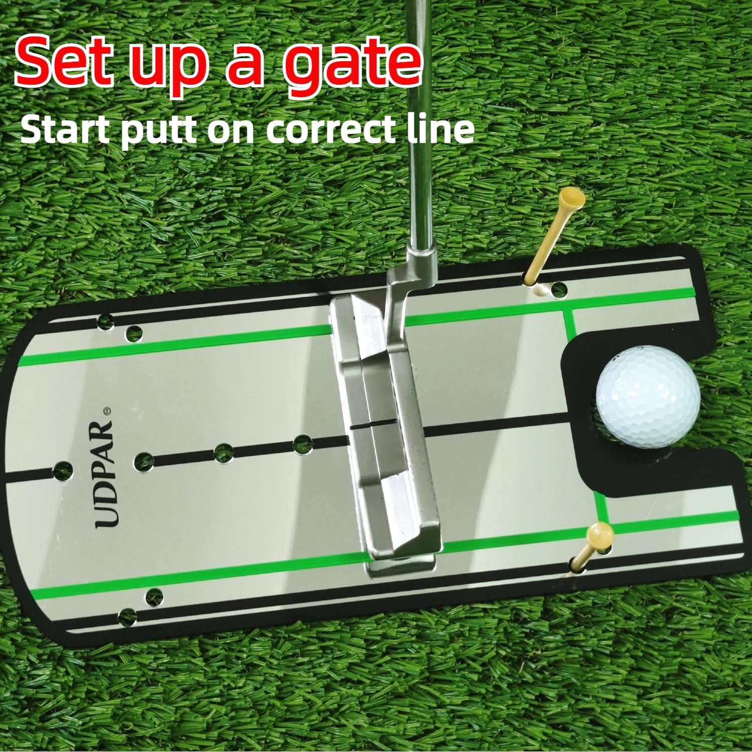 UDPARSCO Golf Putting Alignment Mirror, Portable Golf Training Aid, Putting Golf Training Equipment, Putting Trainer, Size 12 x 6 Inches 6