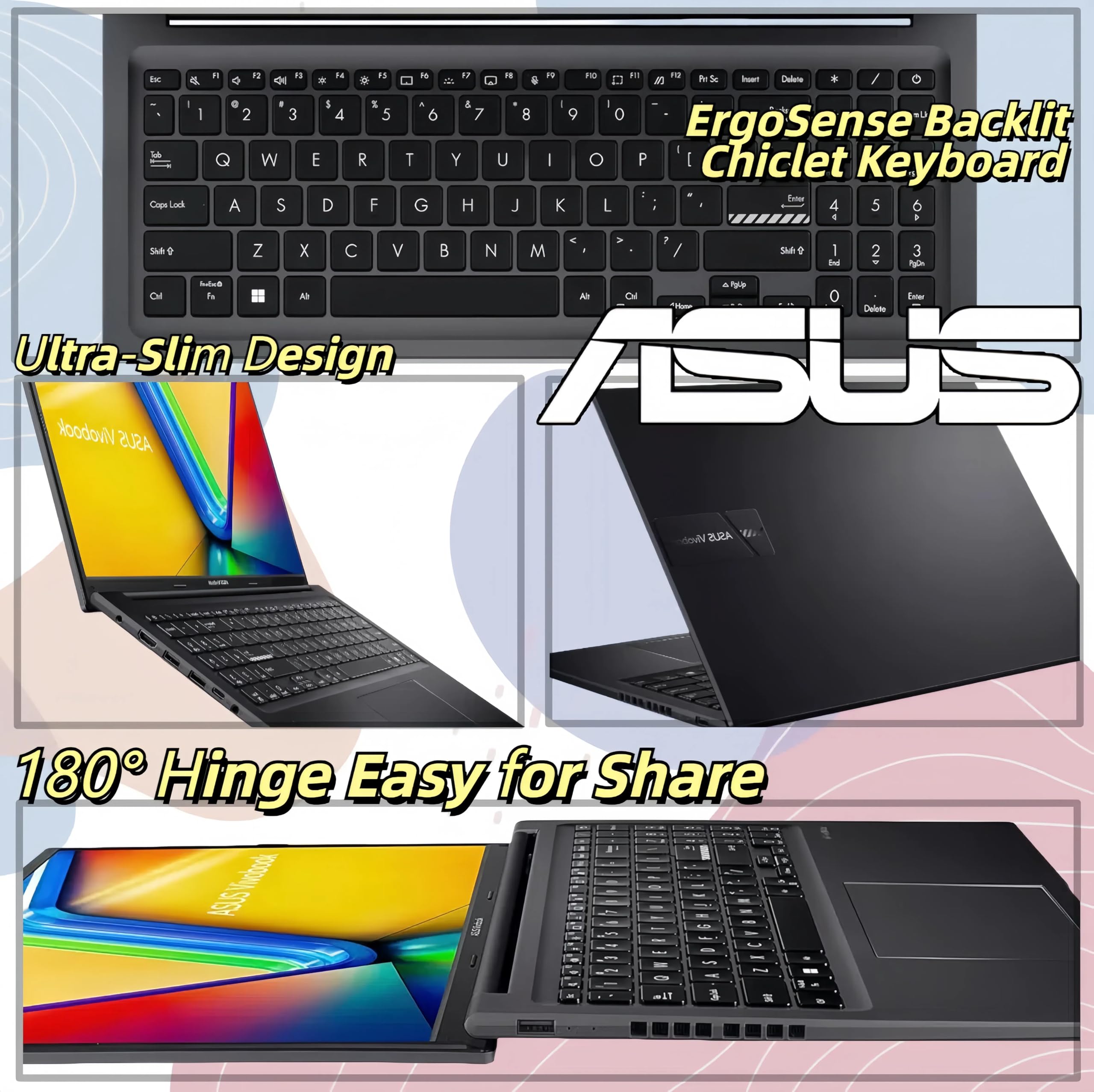 ASUS VivoBook 16, WUXGA (1920 x 1200) Display, AI 2024 Laptop, AMD Ryzen 7 Pro 7730U, Wi-Fi 6E, 720p Webcam, Backlit KB, Fingerprint, Webcam, Alexa, Win11 Pro, w/HDMI (40GB RAM | 2TB SSD HDMI) 5