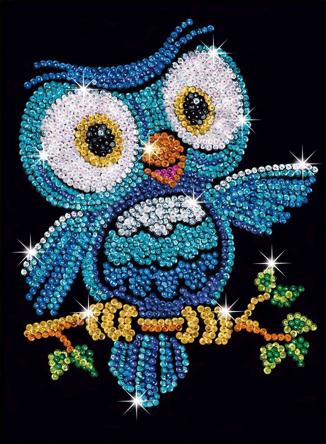 Sequin Art Sparkling Arts and Crafts Picture Kit - Owl, Multi Color 2