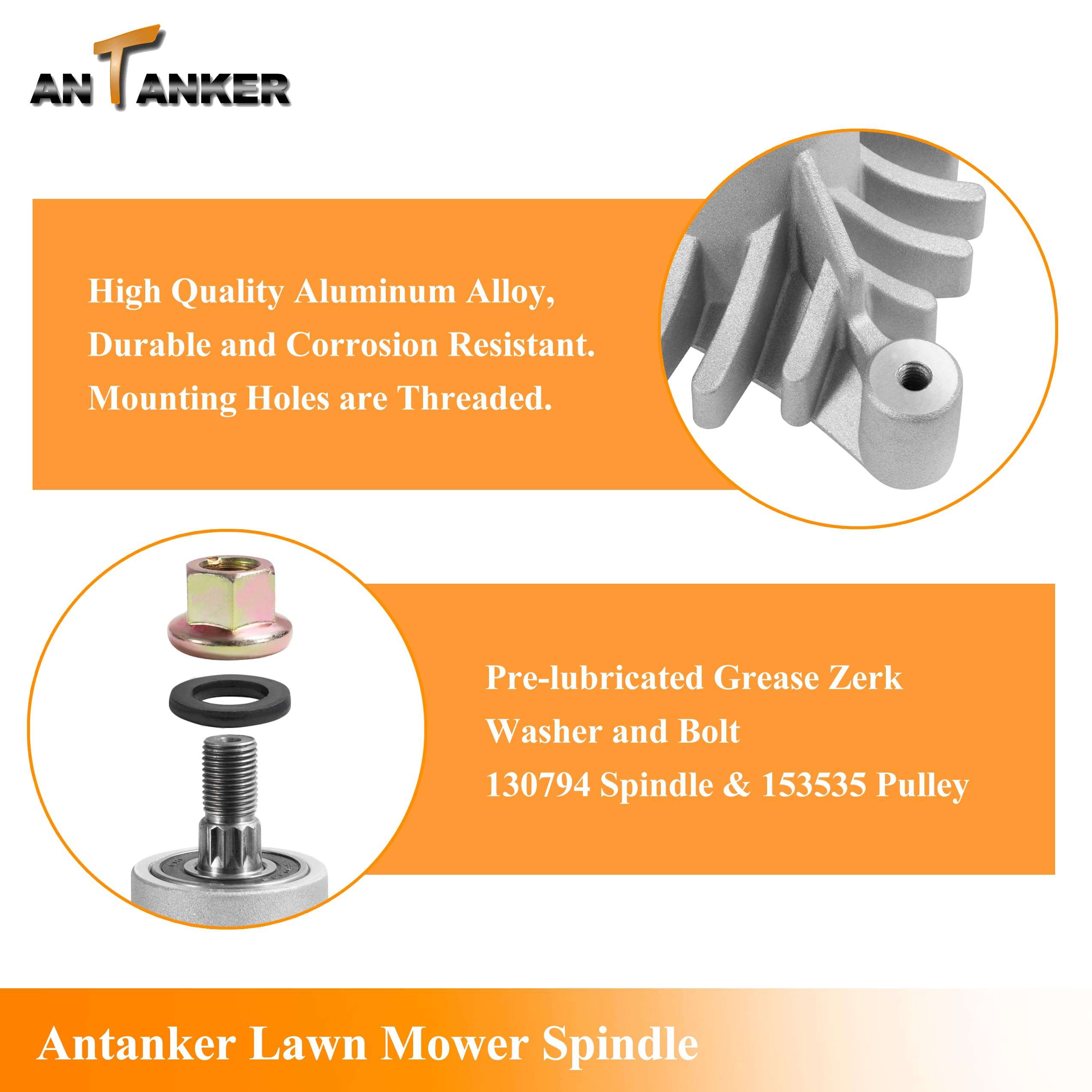 Antanker 130794 Spindle Assembly 153535 Pulley Bundles 138498 138971 Lawn Mower Mulching Blade 6