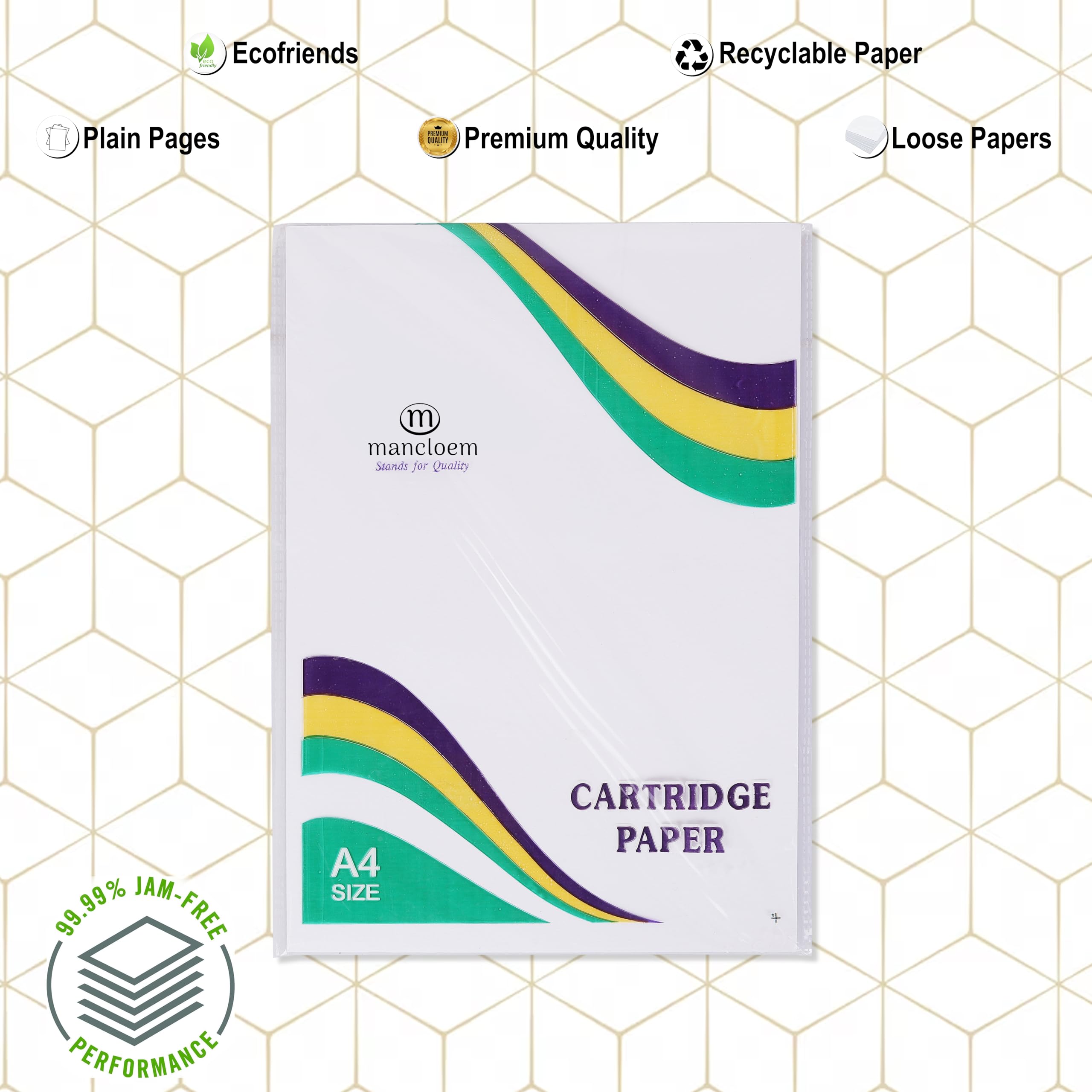 Mancloem A4 White Cartridge Sheets - 140 GSM | Ideal for Sketching, Drawing, School Assignments and Office Work | 16.5 x 11.5 inches | 100 Sheets 5