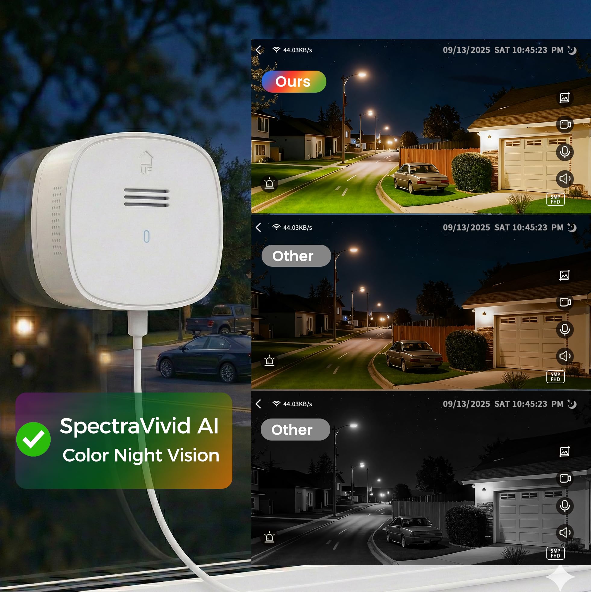 2 Pack 5MP 3K Window Camera-2.4G&5G WiFi Window Cameras for Home Security Indoor & Outdoor Monitoring with SpectraVivid AI Color Night Vision, Motion Detection, Works w/Alexa & Google Assistant D1 5
