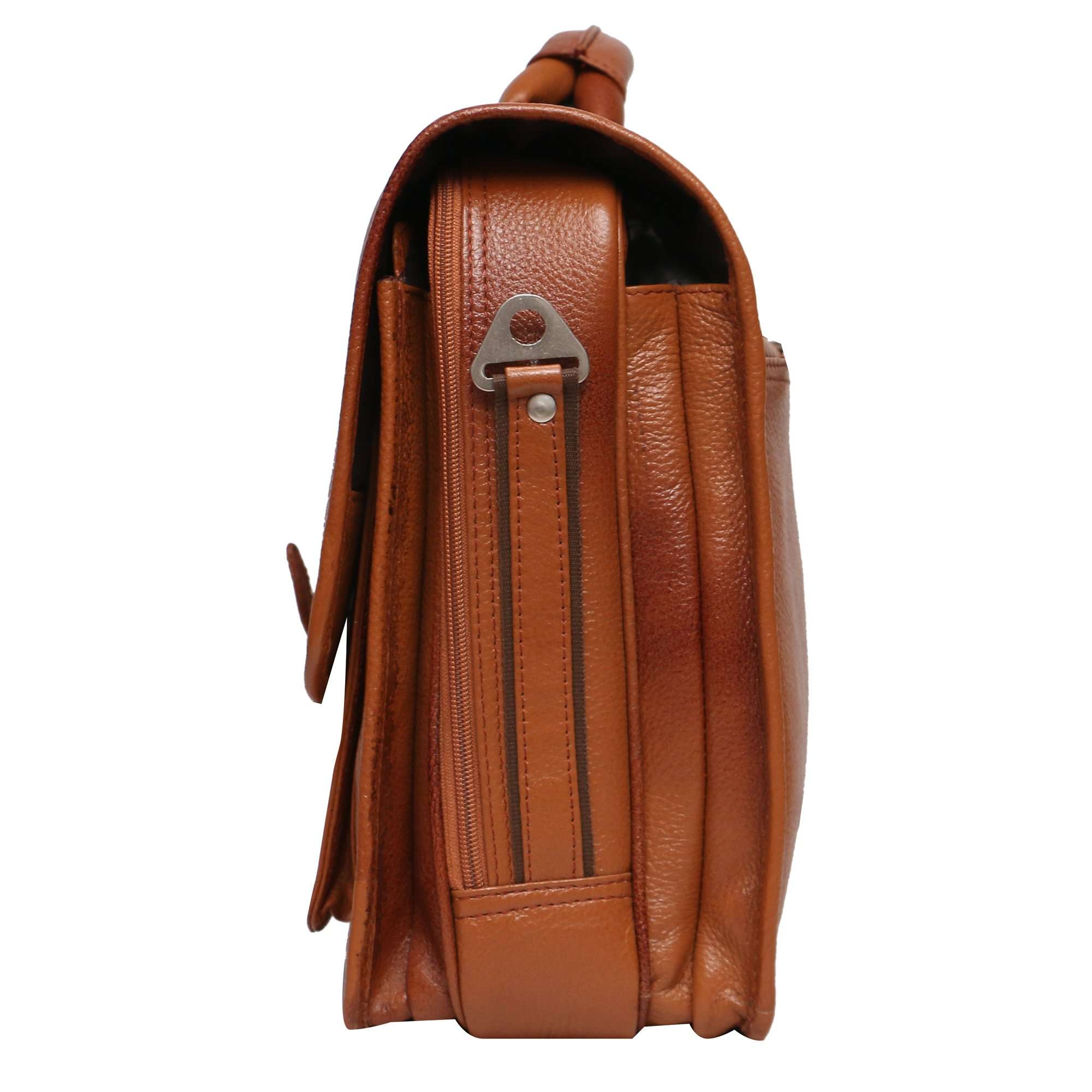 C Comfort Genuine Leather 16 inch Expandable Laptop Messenger Bag 4