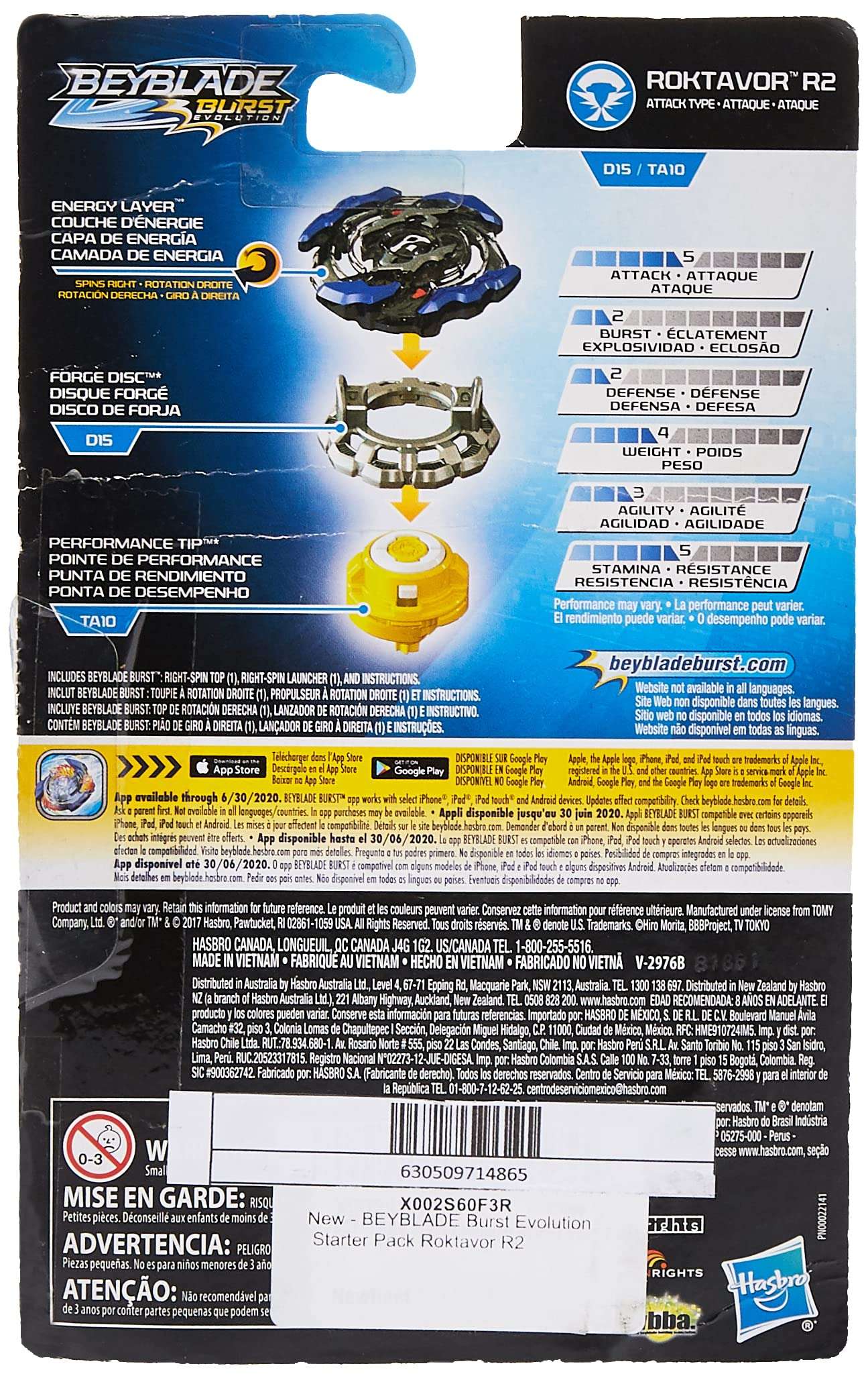 Beyblade Burst Evolution Starter Pack Roktavor R2, Blue 3