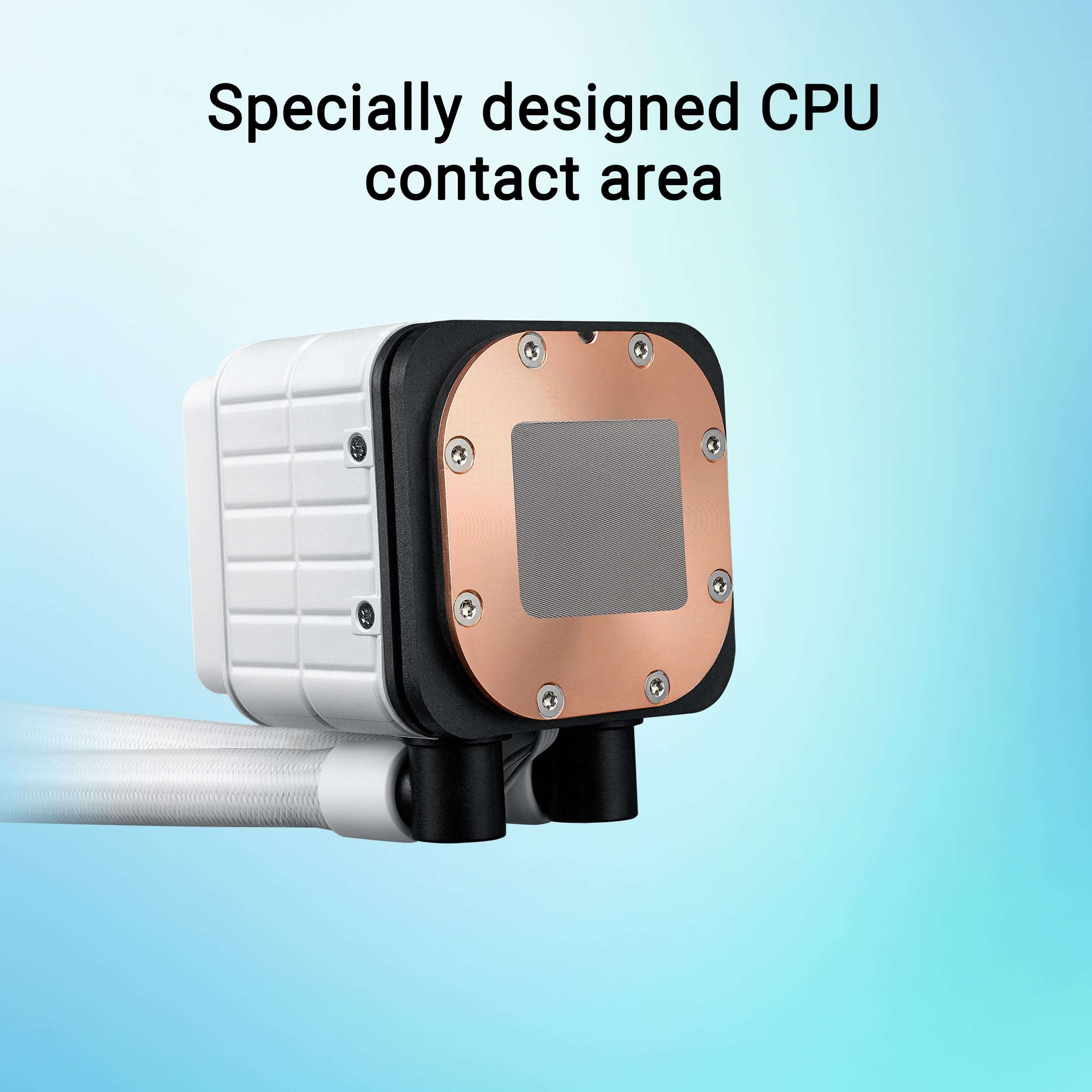 ASUS Prime LC 360 ARGB White Edition all-in-one CPU liquid cooler with special CPU contact area & finned channel, water block with infinity mirror lens options, pre-installed ARGB fans & Aura lighting 3