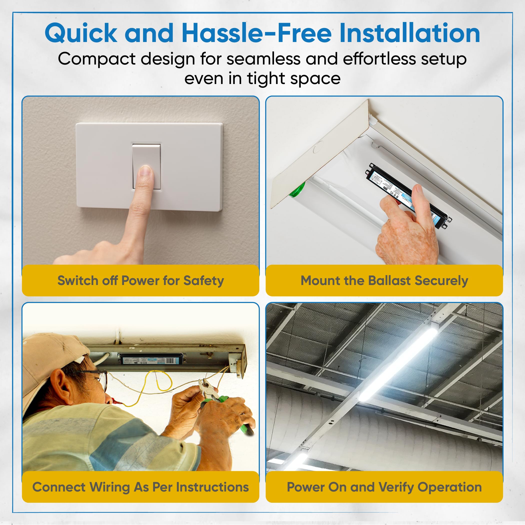 ICN4P32N, 120-277V, 50-60Hz Input Frequency, Solid Wire Type, Instant Start Centium Electronic Fluorescent Ballast for 4 F32T8 Lamp Type, Indoor/Outdoor Use with Automatic Restart Ballast Box, 10 Pack 6