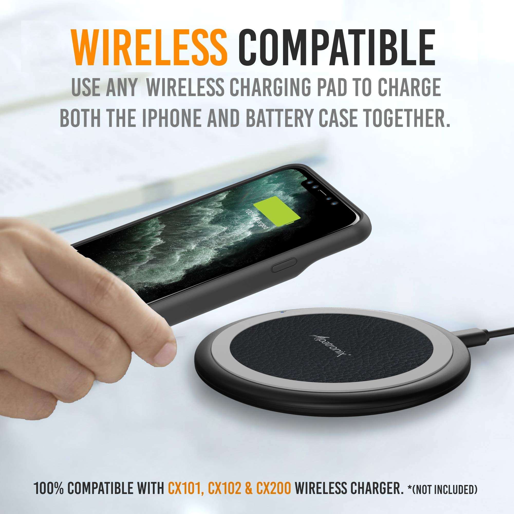 Battery Case for iPhone 13 Pro Max (6.7 inch), 6500mAh Slim Portable Protective Extended Charger Cover with Wireless Charging, Lightning Input Compatible w/Apple Pay, CarPlay (BX13 Pro Max) - Black 5