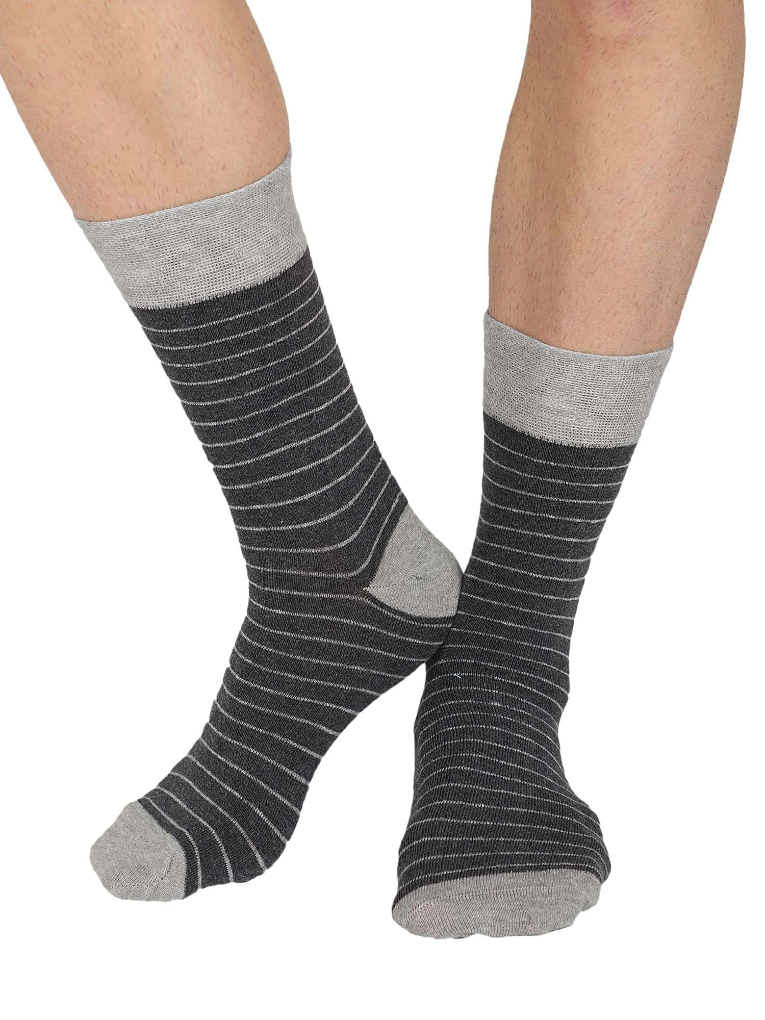 BODYCARE Dark Grey And Lite Grey Men Assorted Socks Pack Of 2 4