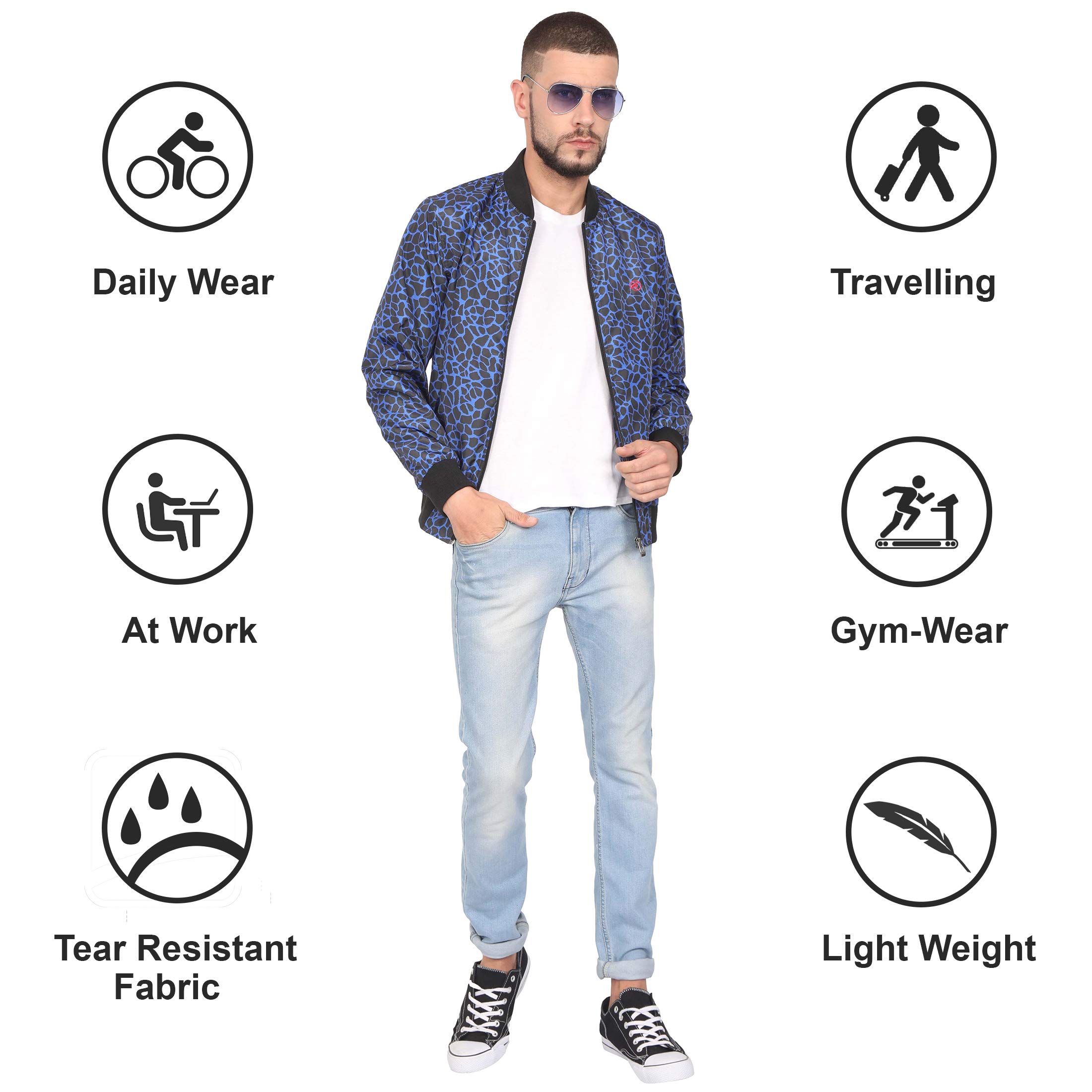 Forest Club | Water Resistant | Light Weight | Track Jackets | Sports Jacket for Men| Printed Colors | (Slim FIT) 5