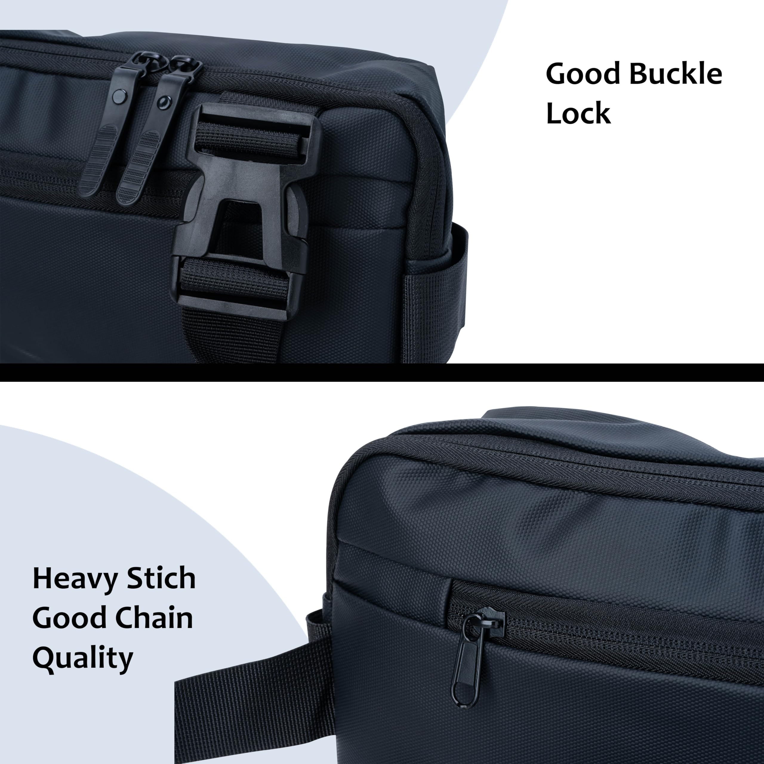 SKAIV Travel Handy Hiking Waist Bag for Men and Women | Small Chest Bags for Boys | Travel Side Sling Waist Bag | Travel Camping Running Sports Outdoors with Adjustable Strap (Black) 6
