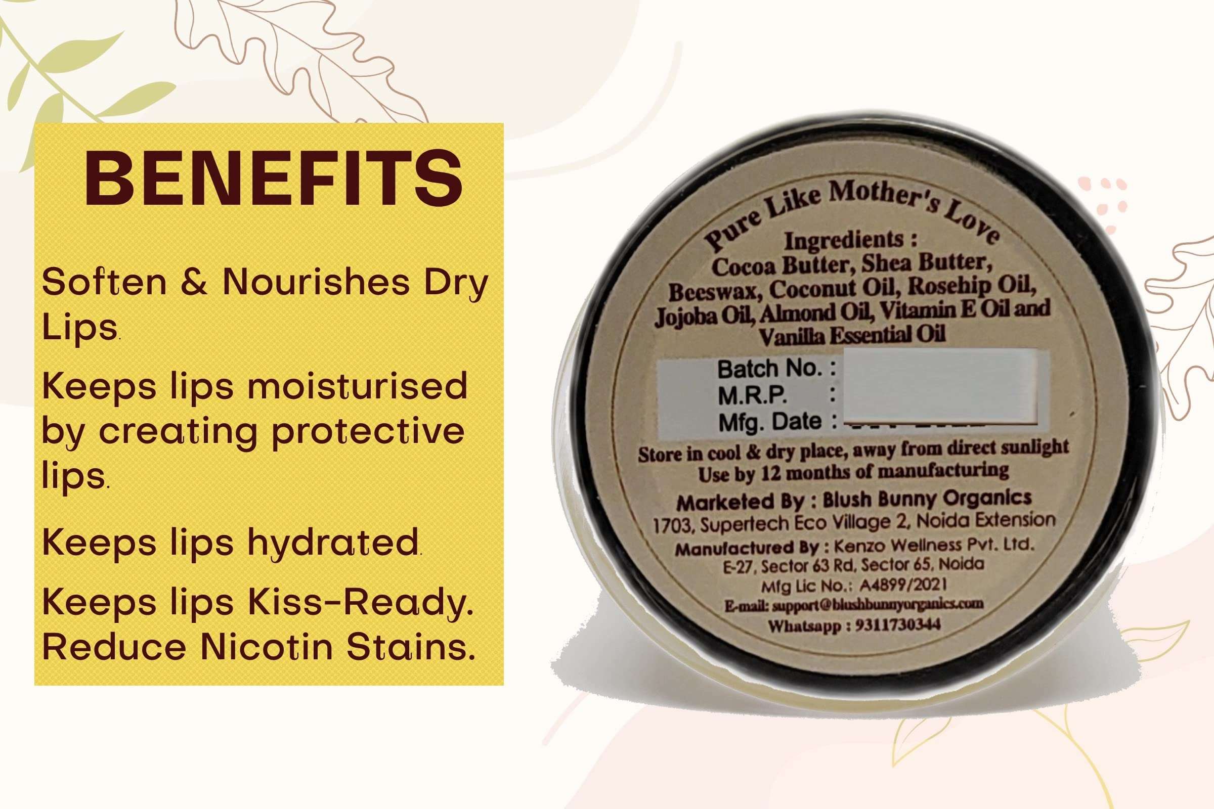 BBO Nourishing Nude Natural Lip Balm Baby & Pregnancy safe | Shea Butter, Cocoa Butter, Vitamin E & Coconut Oil Provides Lip Care to Dry, Chapped & Dark Lips (Vanilla) 6