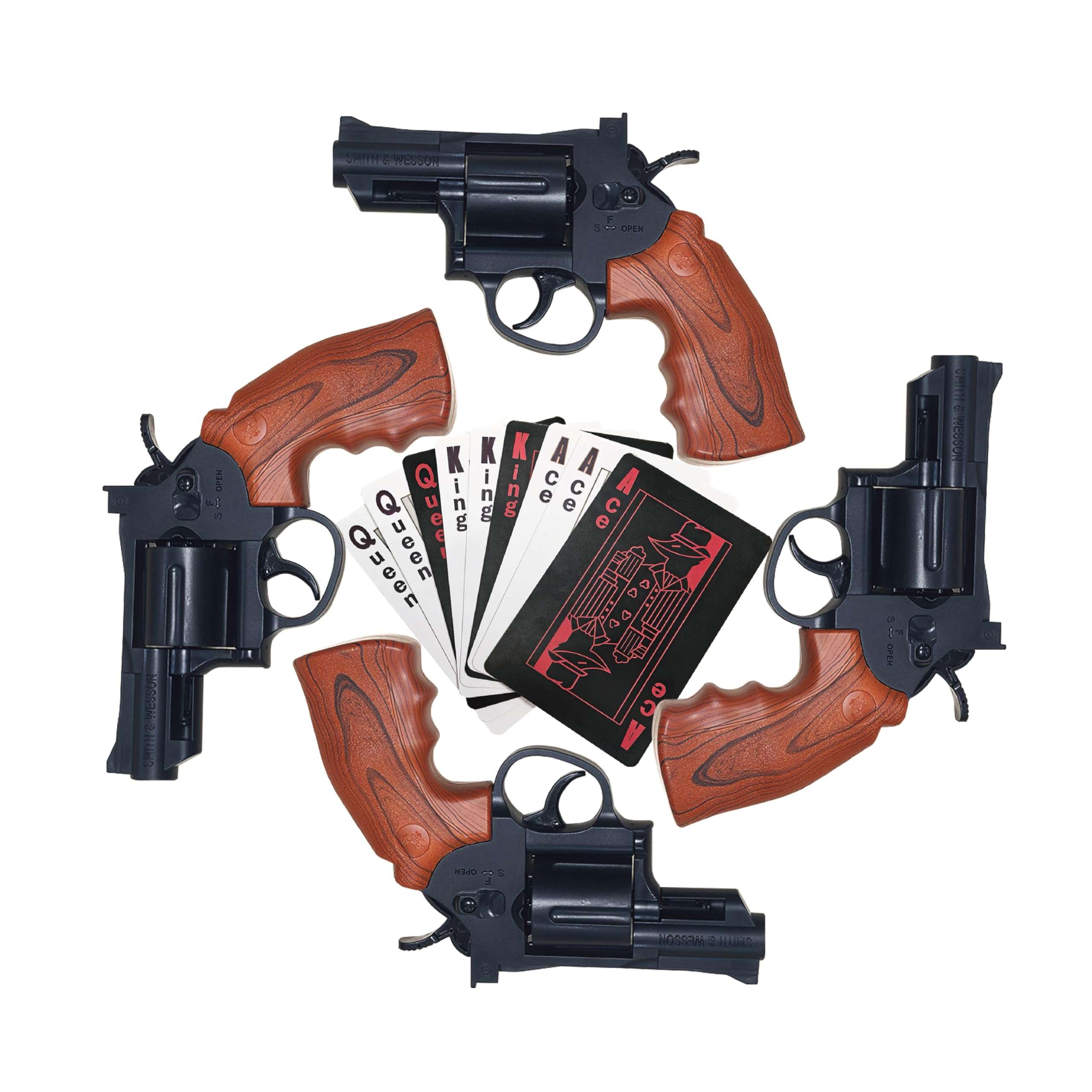 Liar's Bar Deck Toy Set Adult Physical Card Props Liars bar Offline Card Game Tabletop Game Set Party Props (4GUNS+1Cards) 1