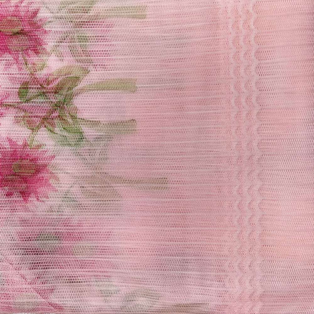 Generic Double Bed 6X7 ft Polyester and Cotton Flower Print Mosquito Net (Cream) 3