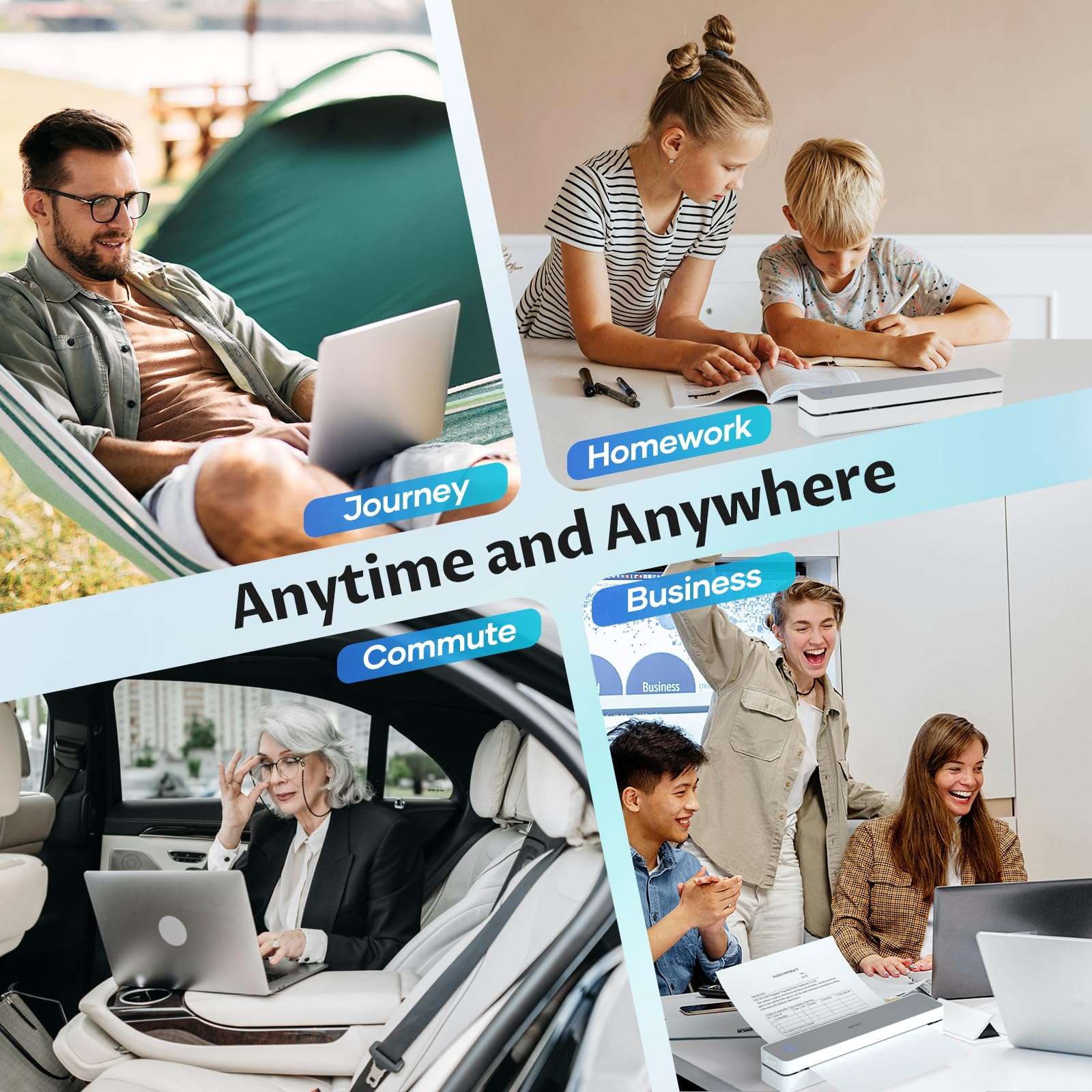 iDPRT Portable Thermal Printer,Wireless Printer for Travel Support 8.5" X 11" US Letter& A4&A5 Thermal Paper, Bluetooth Inkless Printers Compatible with Android and iOS Phone&Laptop 5