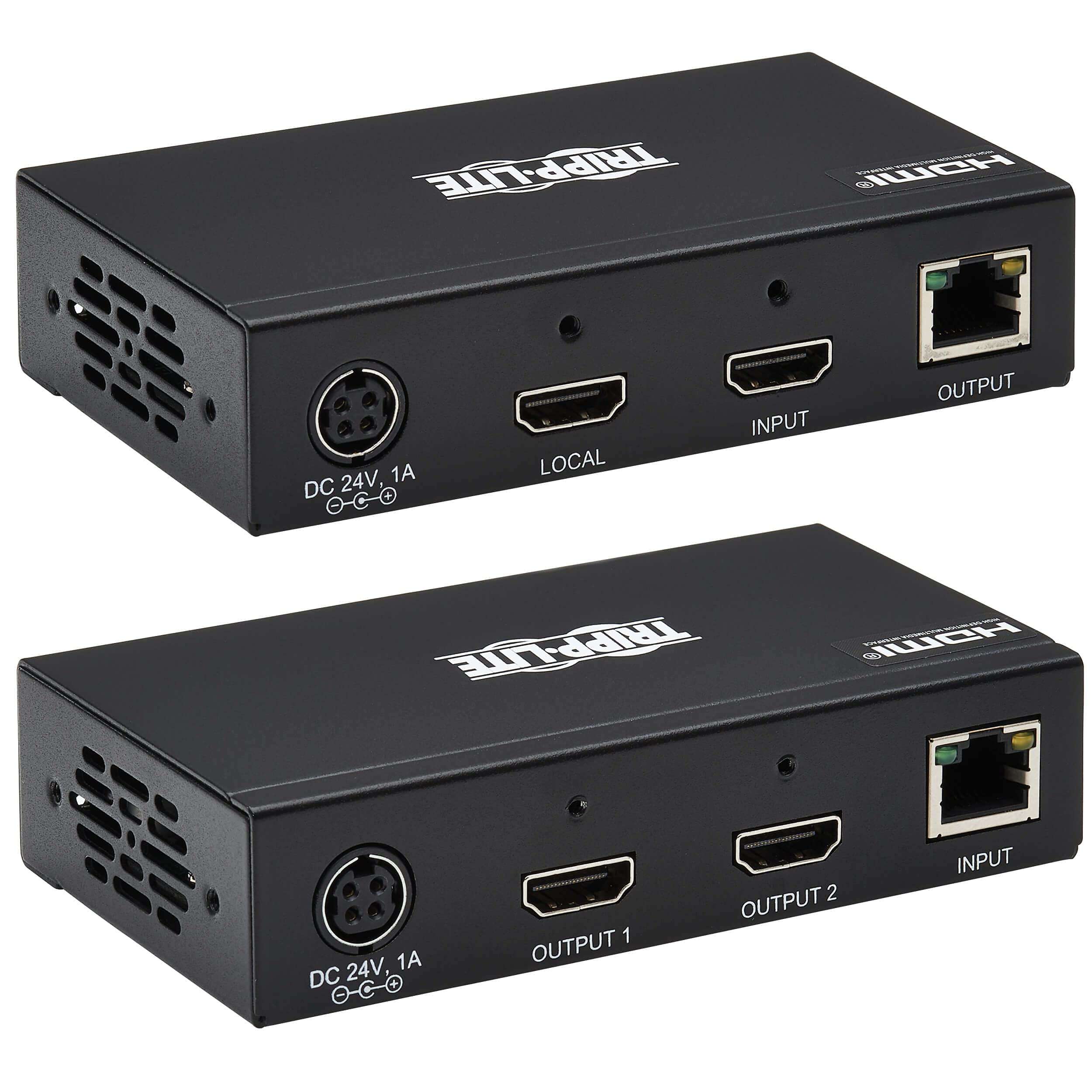 Tripp Lite HDMI Over Ethernet Cat6 Extender Kit Transmitter/Receiver - Up to 230 feet or 70.1 Meters - 4K 60Hz Video, HDR, PoC, TAA Compliant (B127A-2A1-BHBH) 2