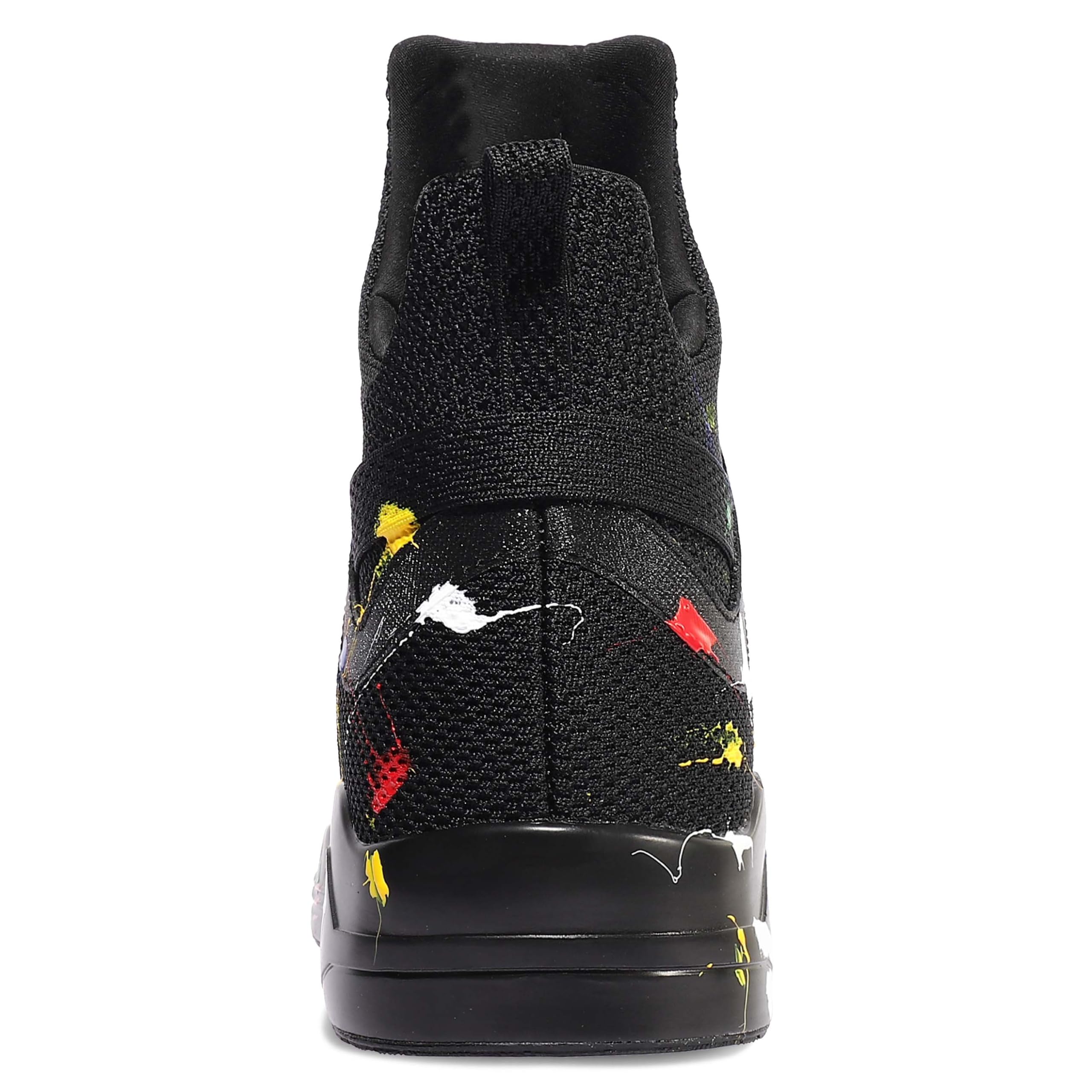 Soulsfeng Black High Top Sneakers for Men 5.5 Fashion Colorful Spray Stylish Skateboard Basketball Walking Shoes 4