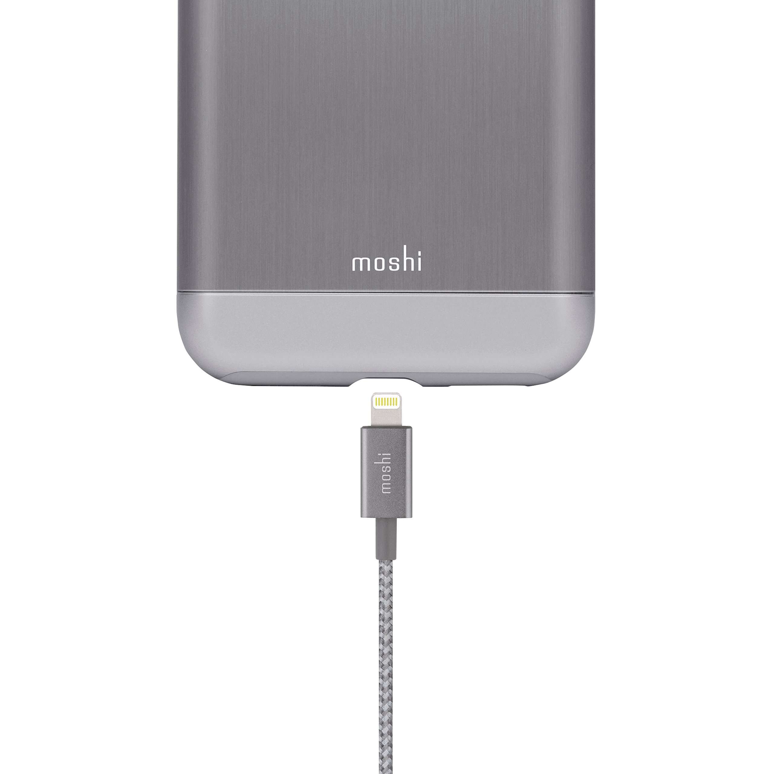 Moshi Integra USB-A to Lightning Cable 4 ft/1.2m, iPhone Charger, MFi-Certified, Ballistic NylonBraiding, Compatible with iPhone 12, AirPods Pro, iPad, Titanium Gray 4