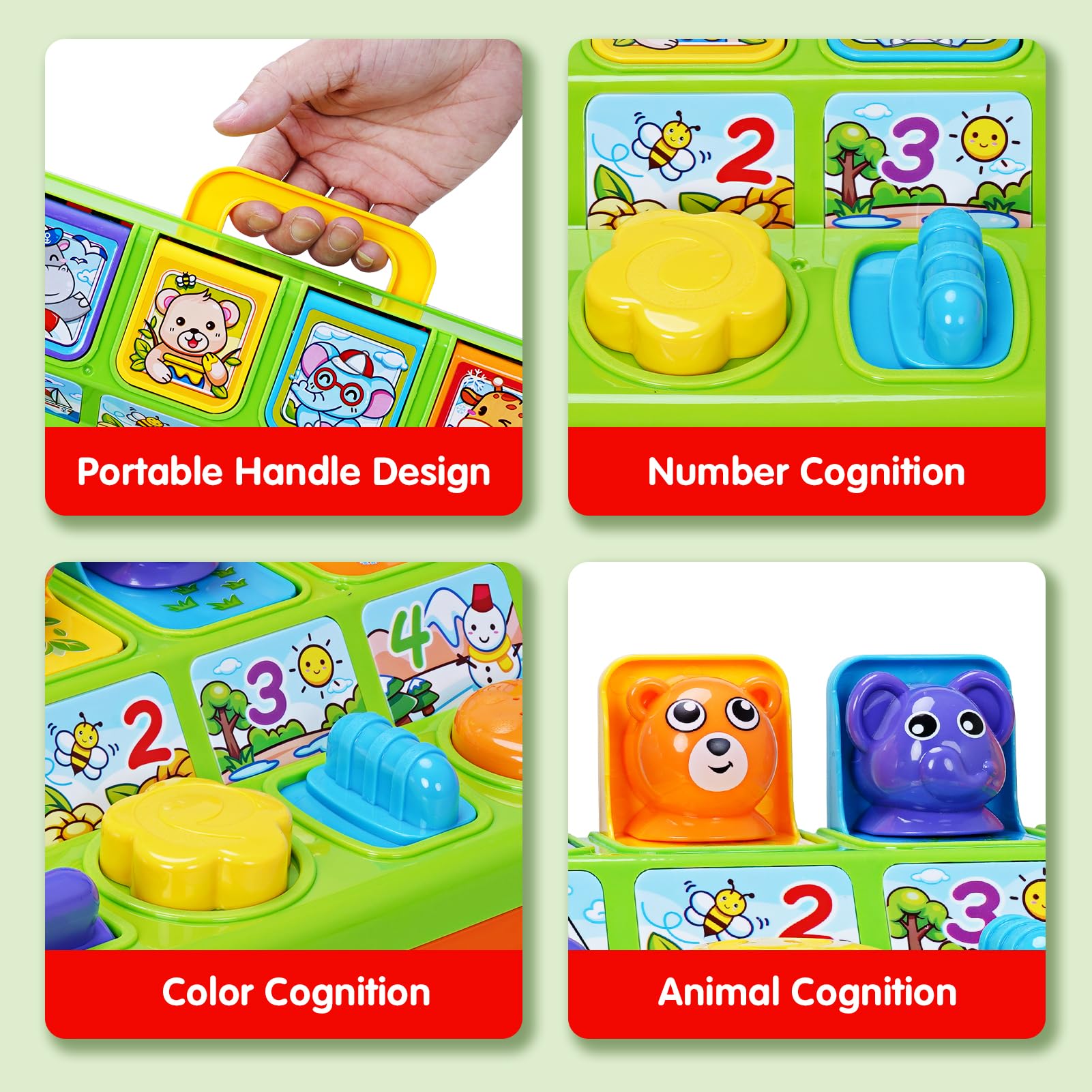 FS Pop Up Toys for Babies 6 to 12 Months with Light and Music, Cause and Effect, 9 10 12 18 Month Old Baby Toys for 1 Year Old Boys & Girls 3