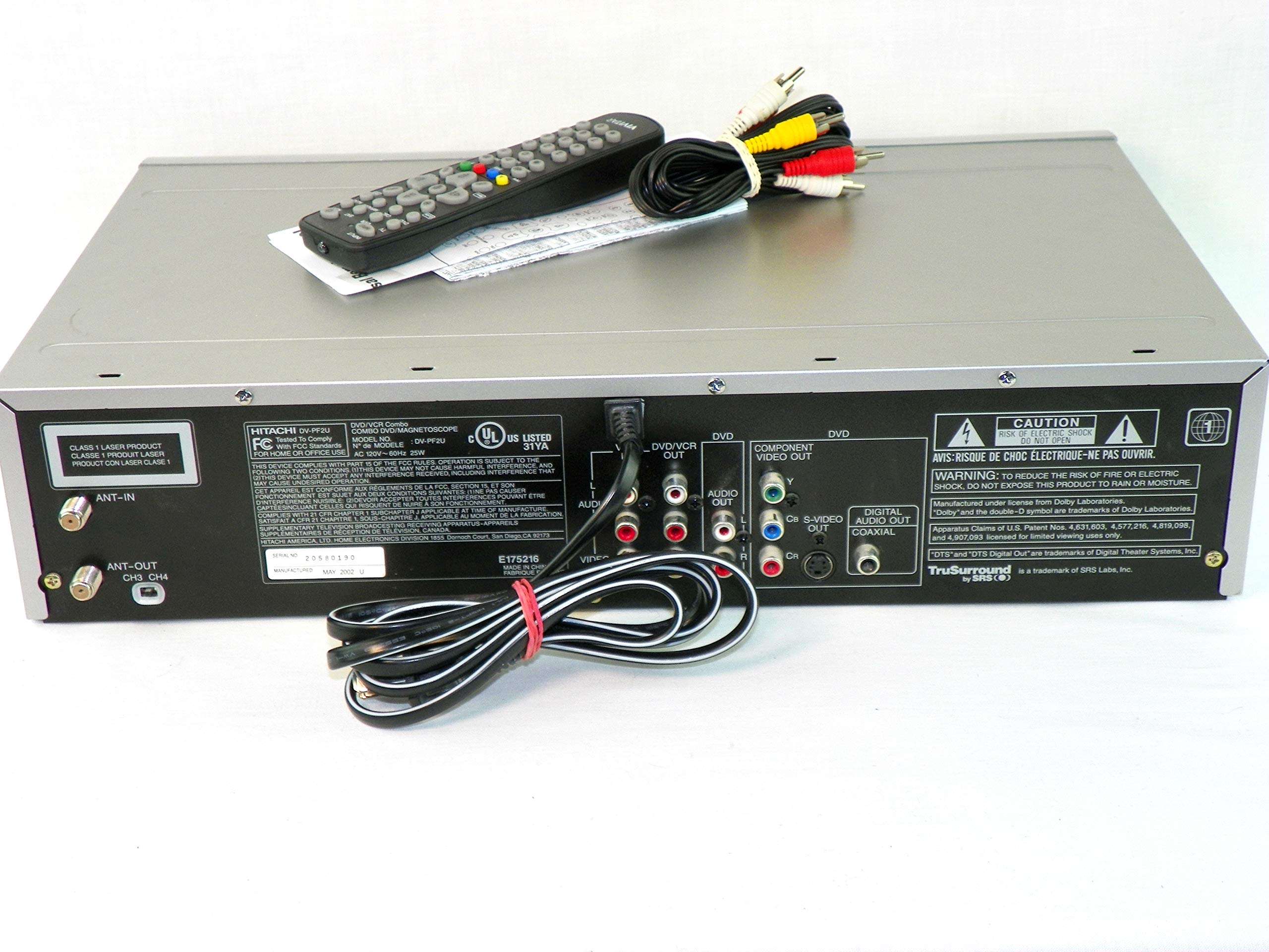 Hitachi DV-PF2U DVD/VCR Combo DVD Player Video Cassette Recorder Player VCR w/ Hi Fi Stereo & Mp3 Playback 5