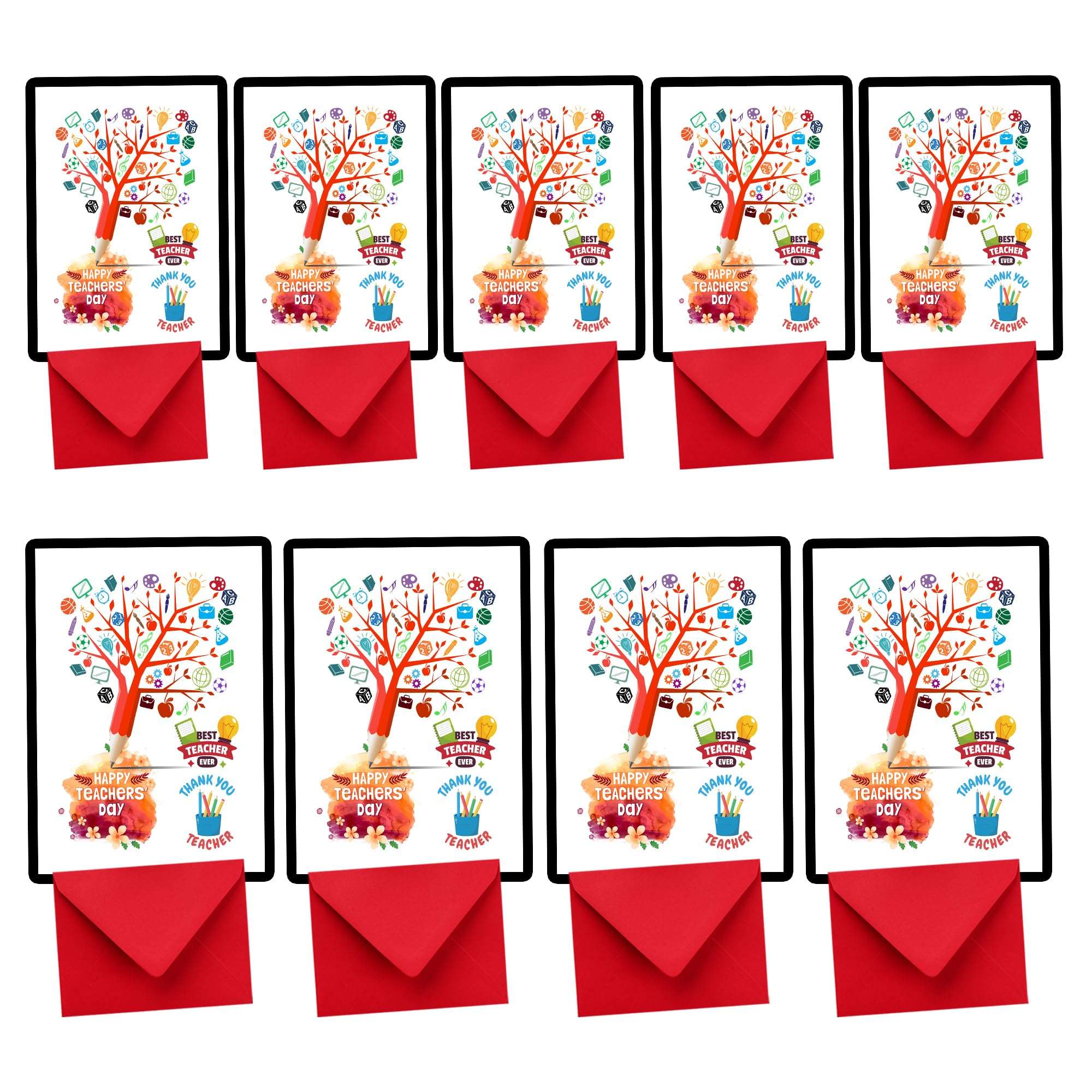 SELIGMANN® Fantastic Teachers day Greeting cards – Best Teacher of my life – Thank You for being a Wonderful Teacher Greeting card (Pack of 9) 1
