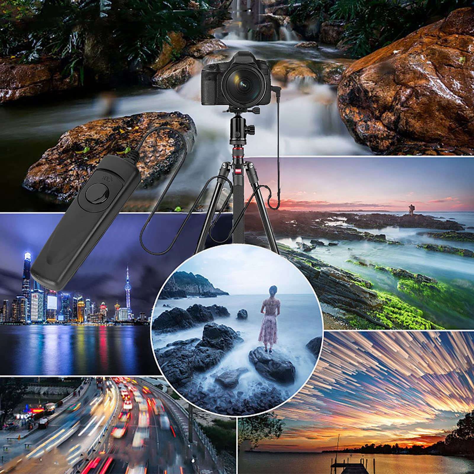 SLR, 3 Shooting Methods 90cm Length Shutter Release Remote Shutter Double Layer Key for 6D Camera 4