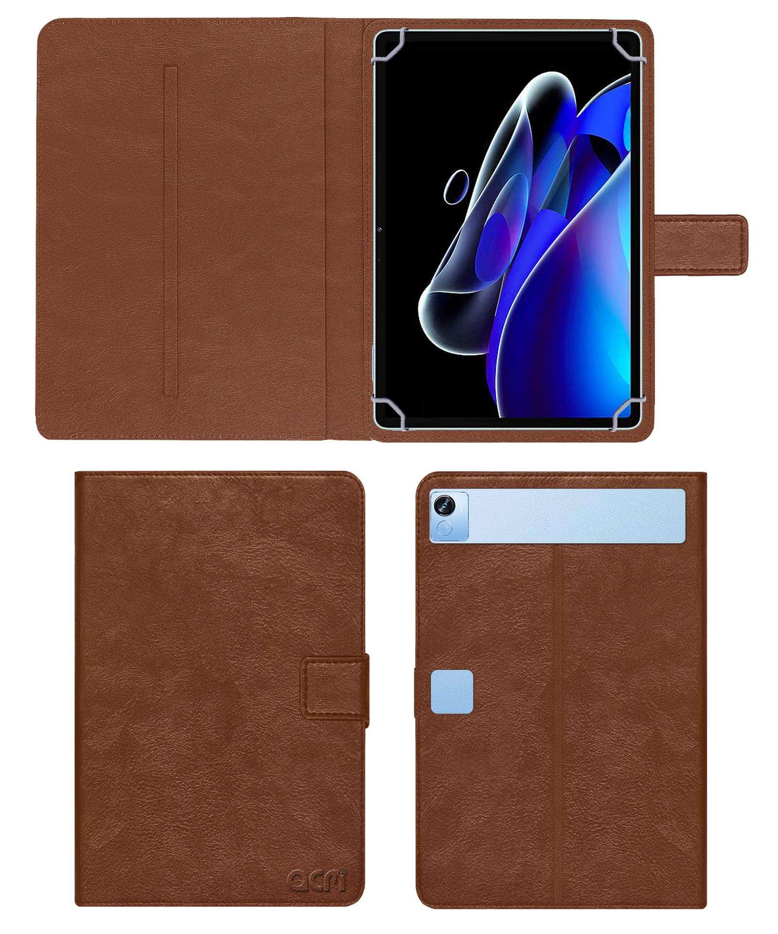 Acm Multi Protective Leather Flip Case with Viewing Stand Compatible with Realme Pad X Tab Cover Golden Brown 3