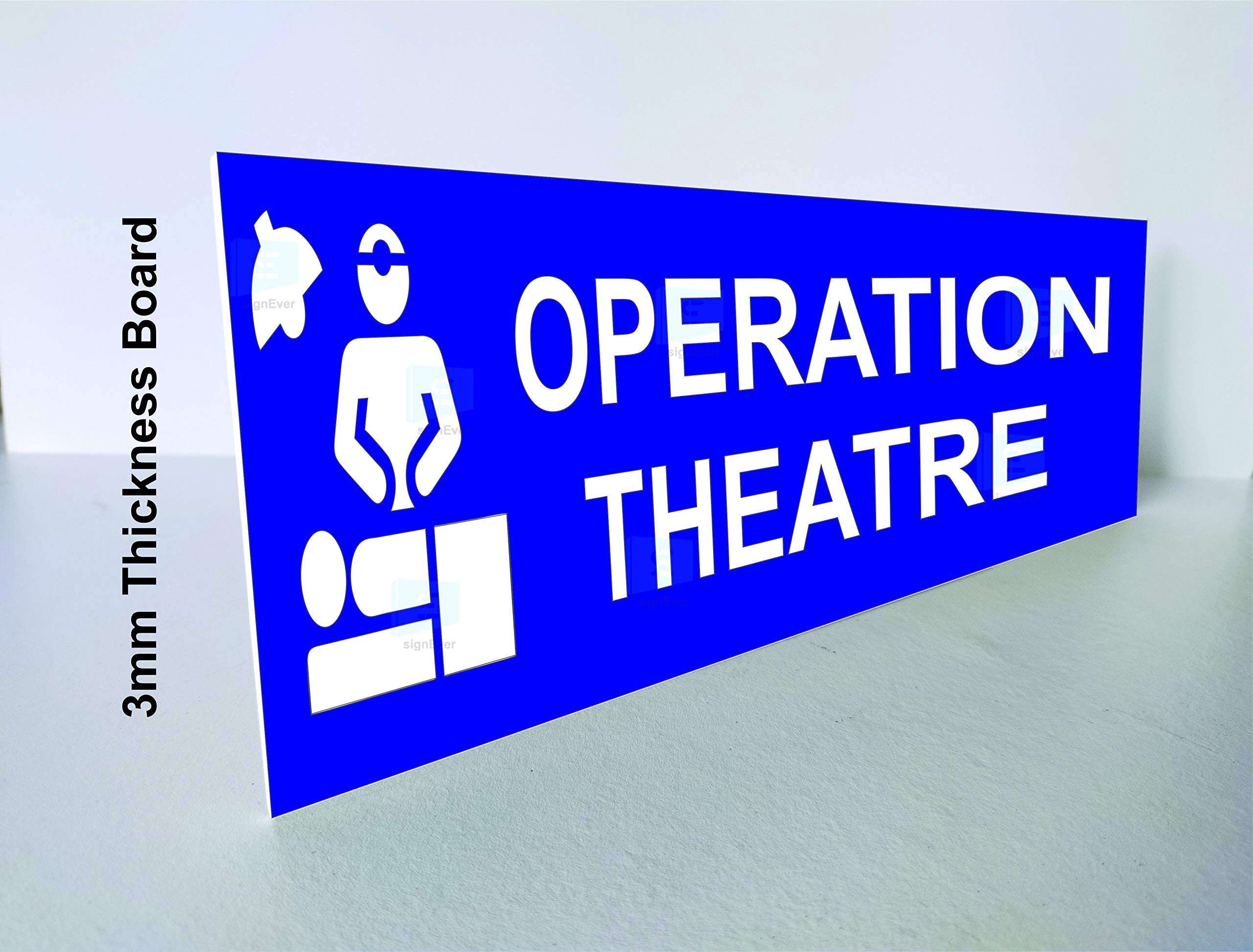 SIGN EVER Operation Theatre Sign Board Hospital Pharmacy Medical Collage Doors Waterproof Commercial Blue Signage L x H 30 x 10 Cm 2