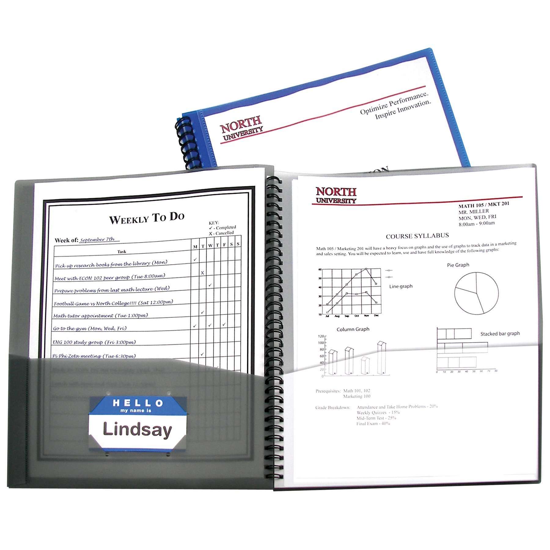 C-Line 8-Pocket Spiral-Bound Poly Portfolio, Letter Size, 1 Portfolio, Color May Vary (33080) 3