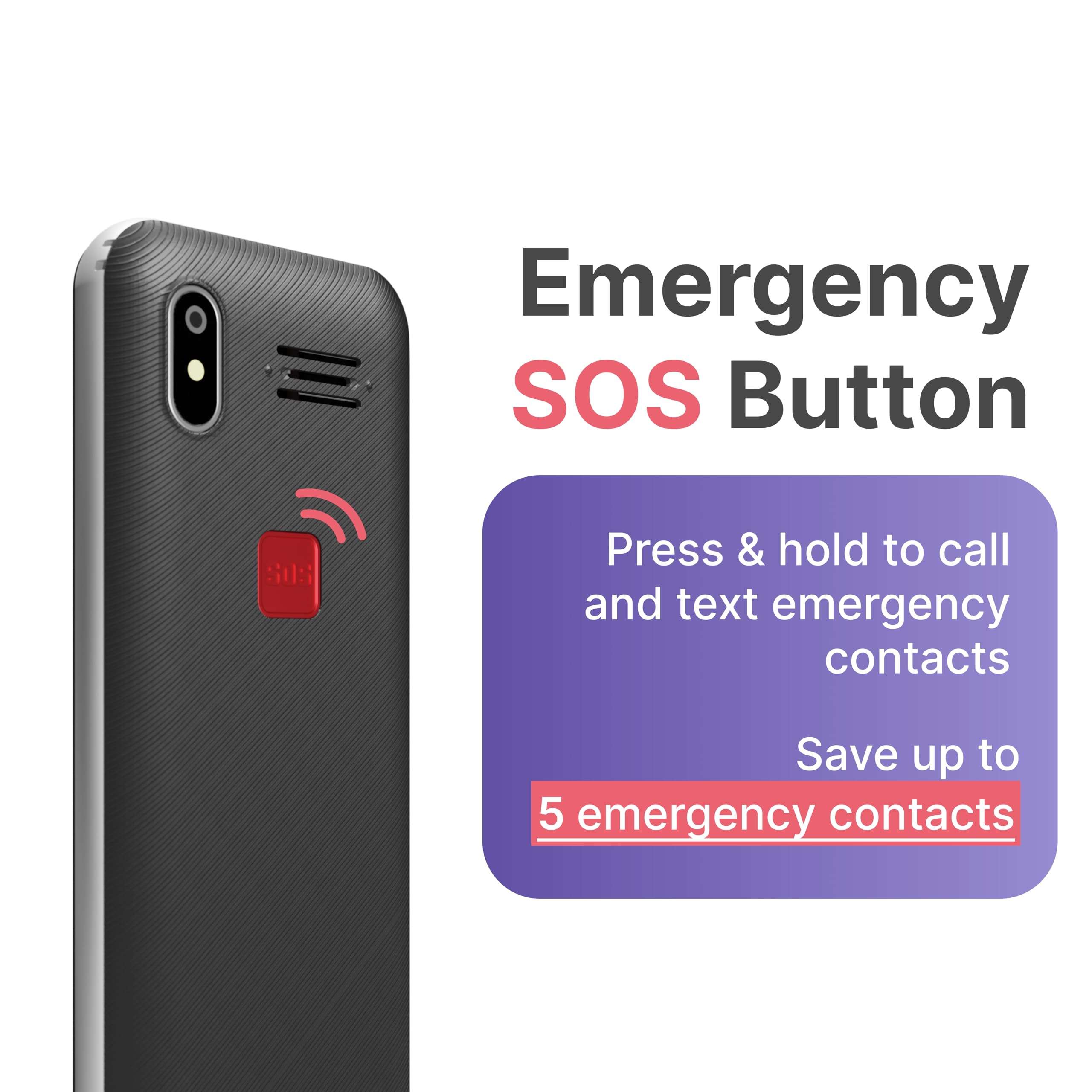 Jethro SC490 4G Large Button Senior Cell Phone for Elderly + Unlimited Talk, Text & 500MB of High-Speed Data (30 Day Plan) 6