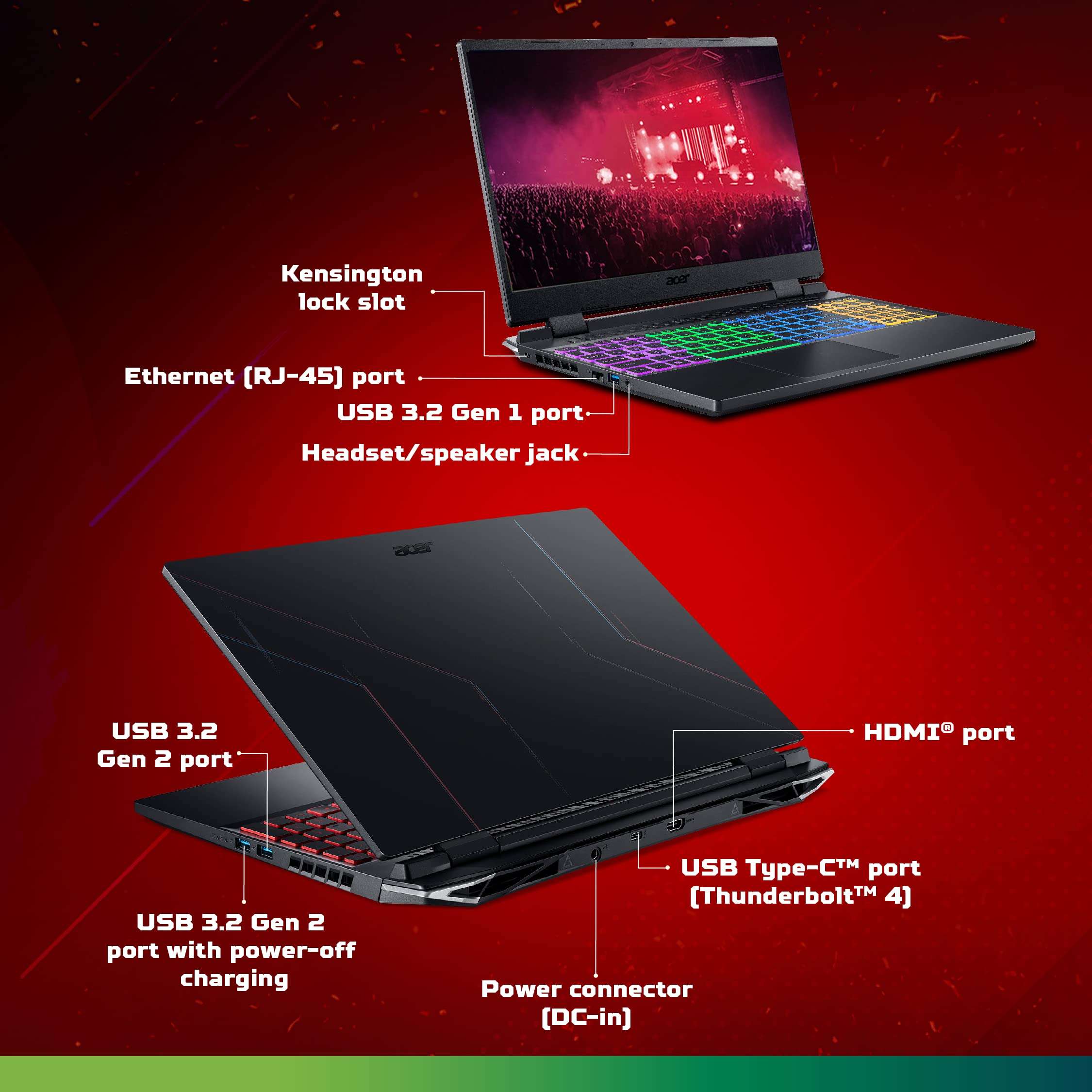 Acer Nitro 5 12th Gen Intel Core i7-12650H Gaming Laptop (Windows 11 Home/16 GB/1TB SSD/NVIDIA GeForce RTX 3070Ti Graphics/165Hz) AN515-58 with 15.6 inch QHD IPS Display, Killer WiFi 6, RGB Keyboard 5