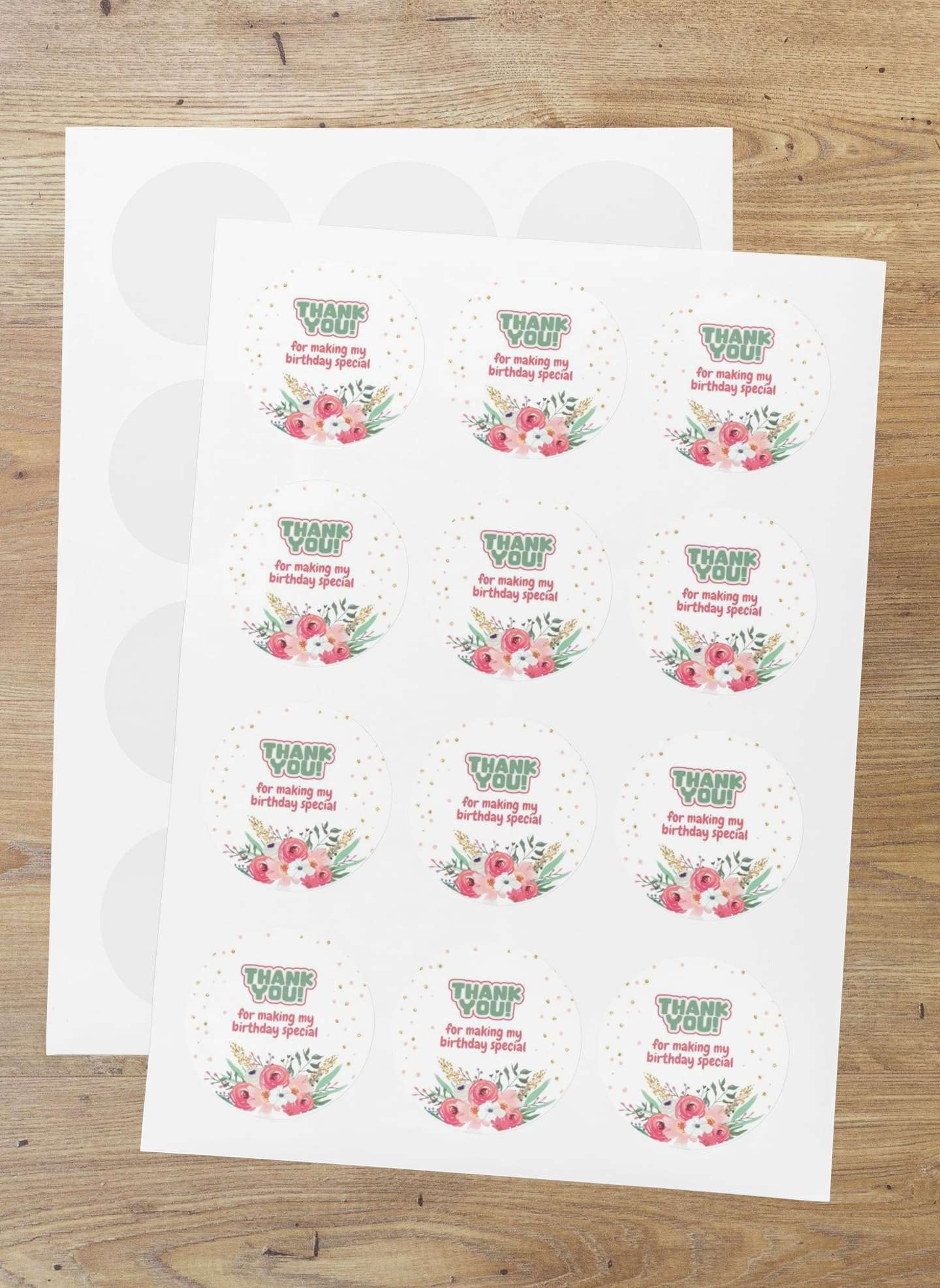 Floral Theme Model 4- Thankyou Sticker (6 CM/Sticker/Mixcolour/24Pcs) 1