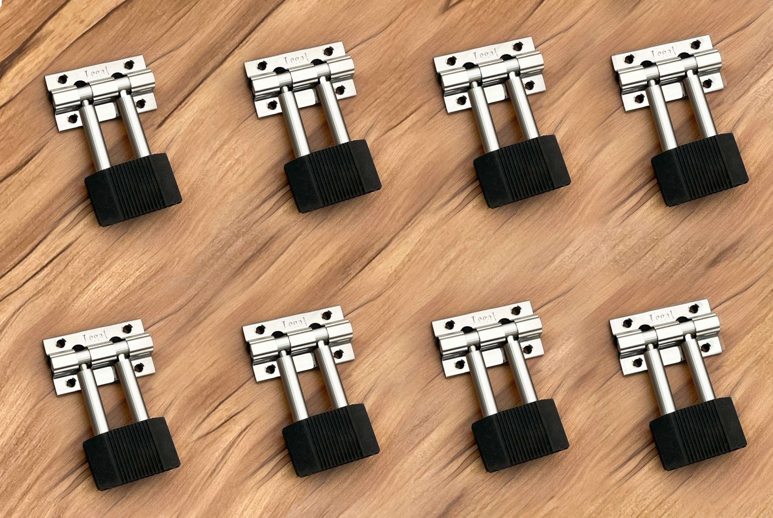 legal super industries Stainless Door Matt Door Stopper for Main Door, Latches for Door, Glossy Finish (S-651 8PCS Double Stopper Round) 1