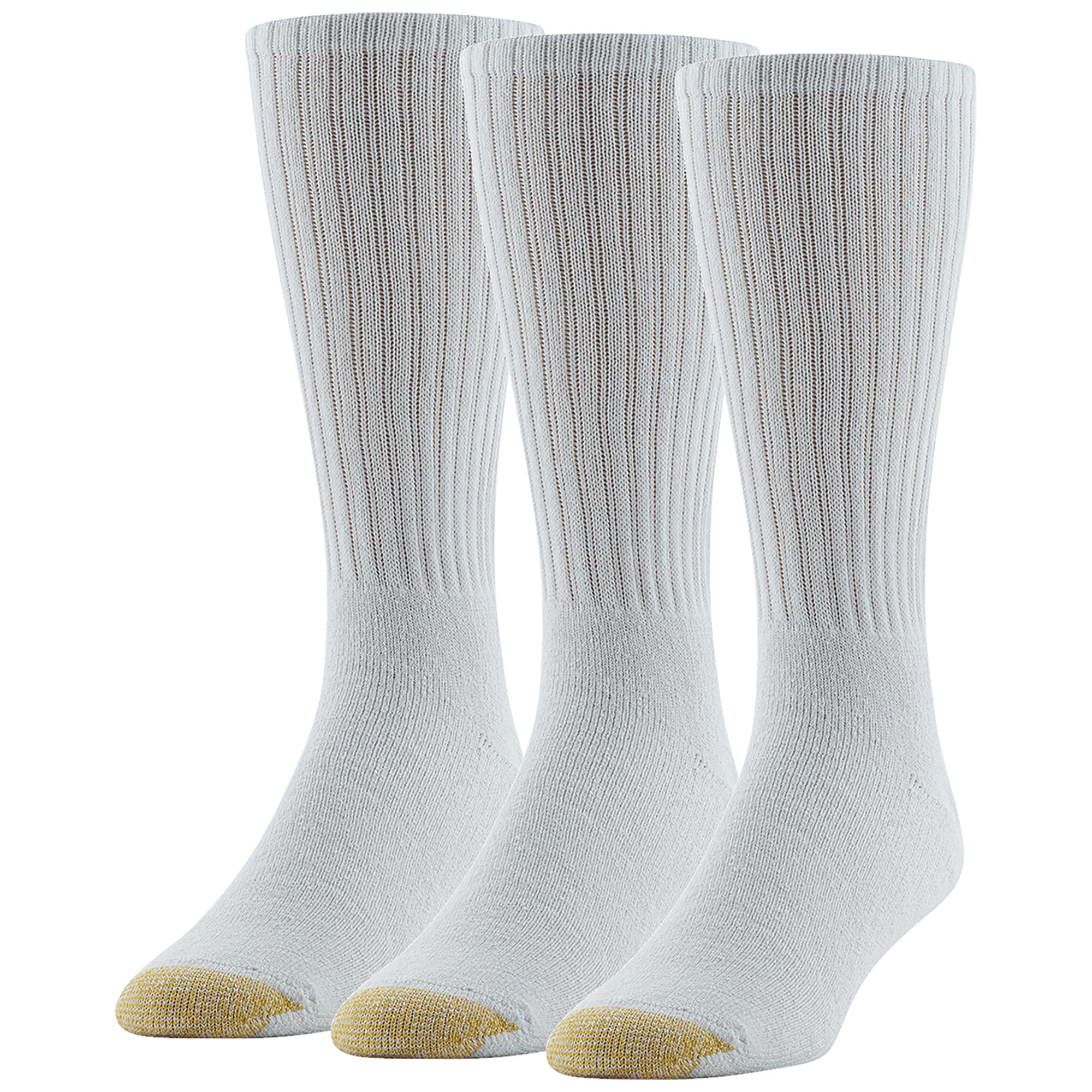 GOLDTOE Men's Ultra Tec Performance Crew Athletic Socks, Multipairs, White (3-Pairs), X-Large