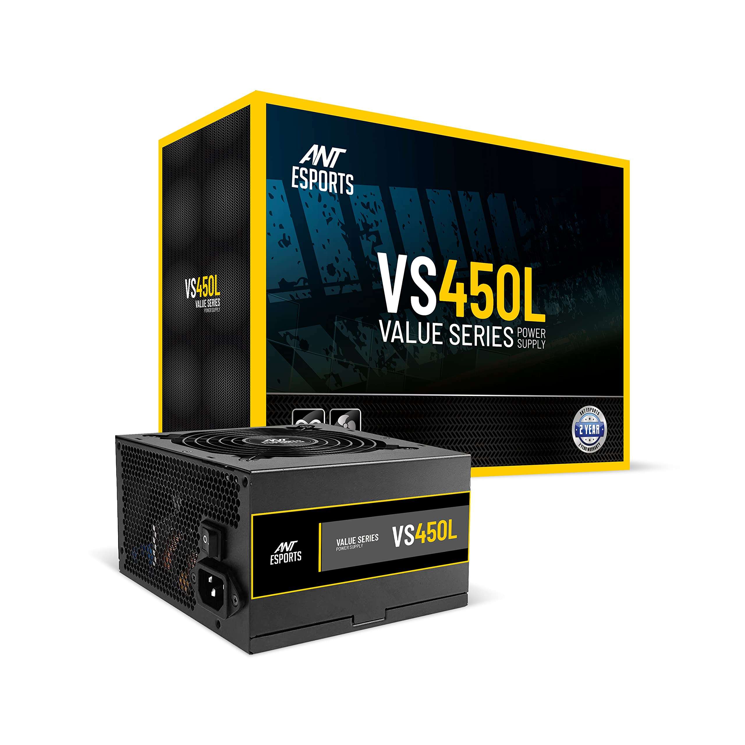 Ant Esports VS450L Non-Modular High Efficiency Gaming Power Supply/PSU with 1 x PCIe and 120mm Silen 3